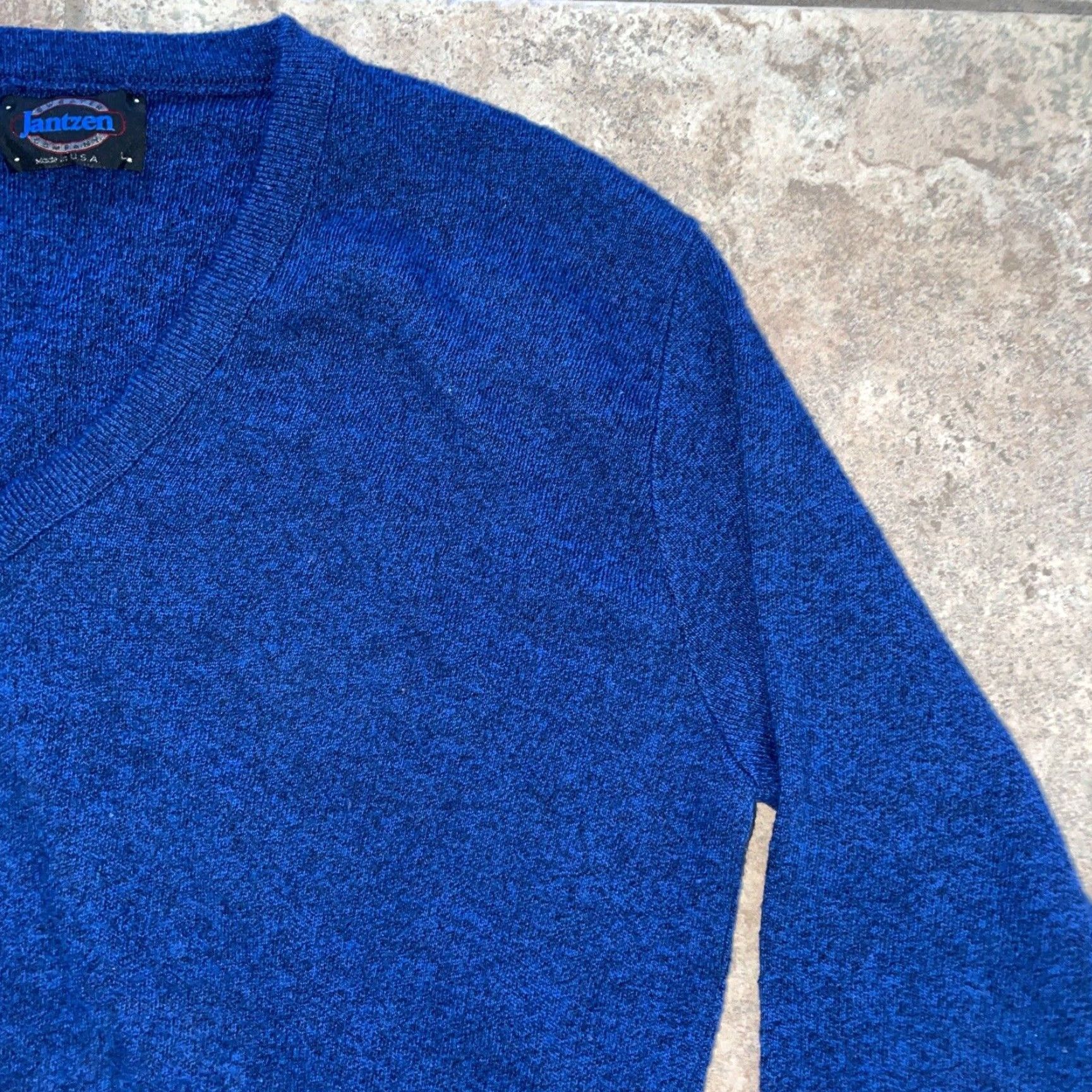 Jantzen VINTAGE Jantzen V-Neck Sweater Adult Large Blue Made in USA Mens Size US L / EU 52-54 / 3 - 2 Thumbnail