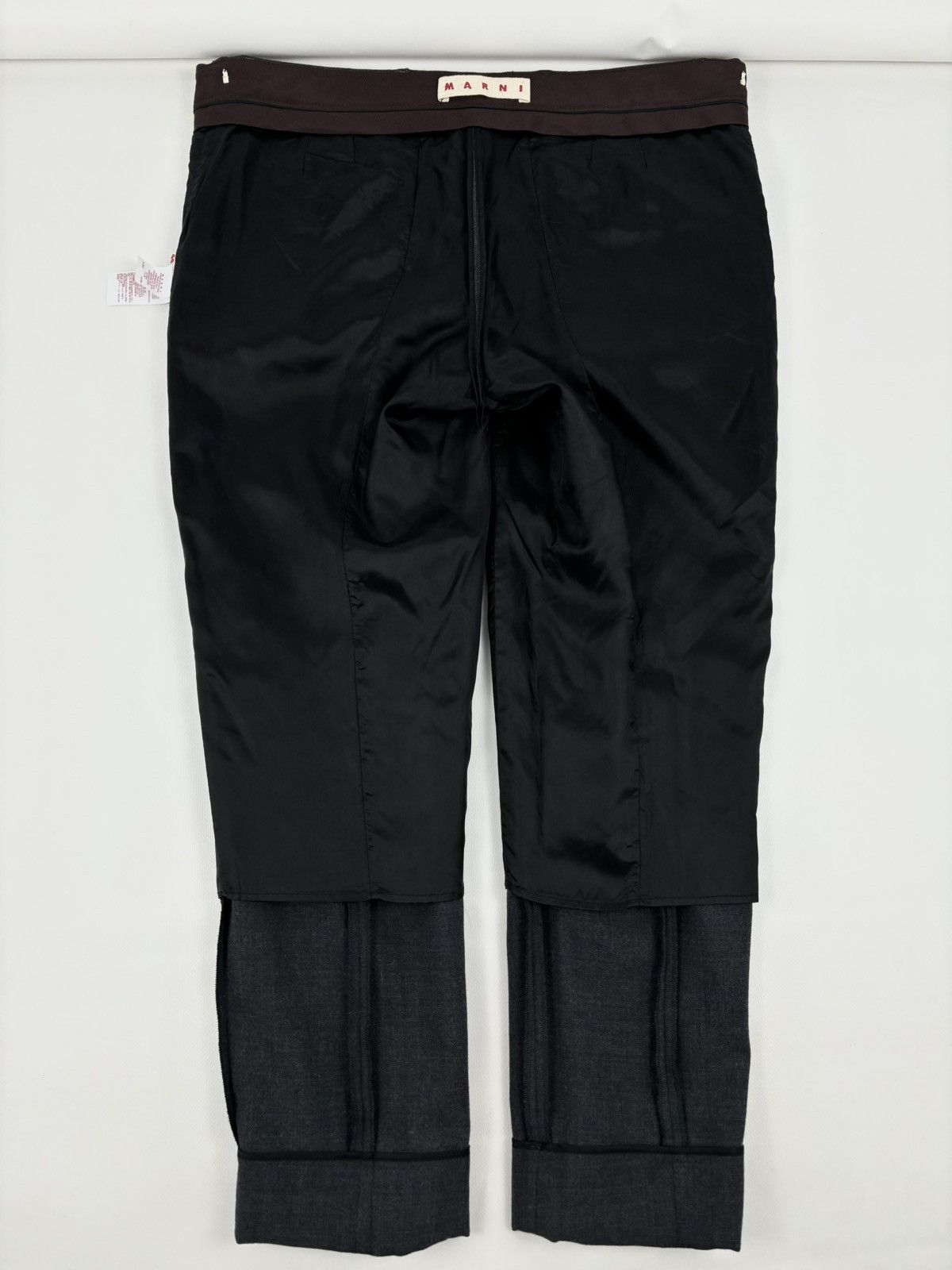 Balenciaga × Marni Unisex Commessa Wool Italy Classic Grey Pants Pocket Tapered Trousers 44 Size 30" / US 8 / IT 44 - 10 Thumbnail