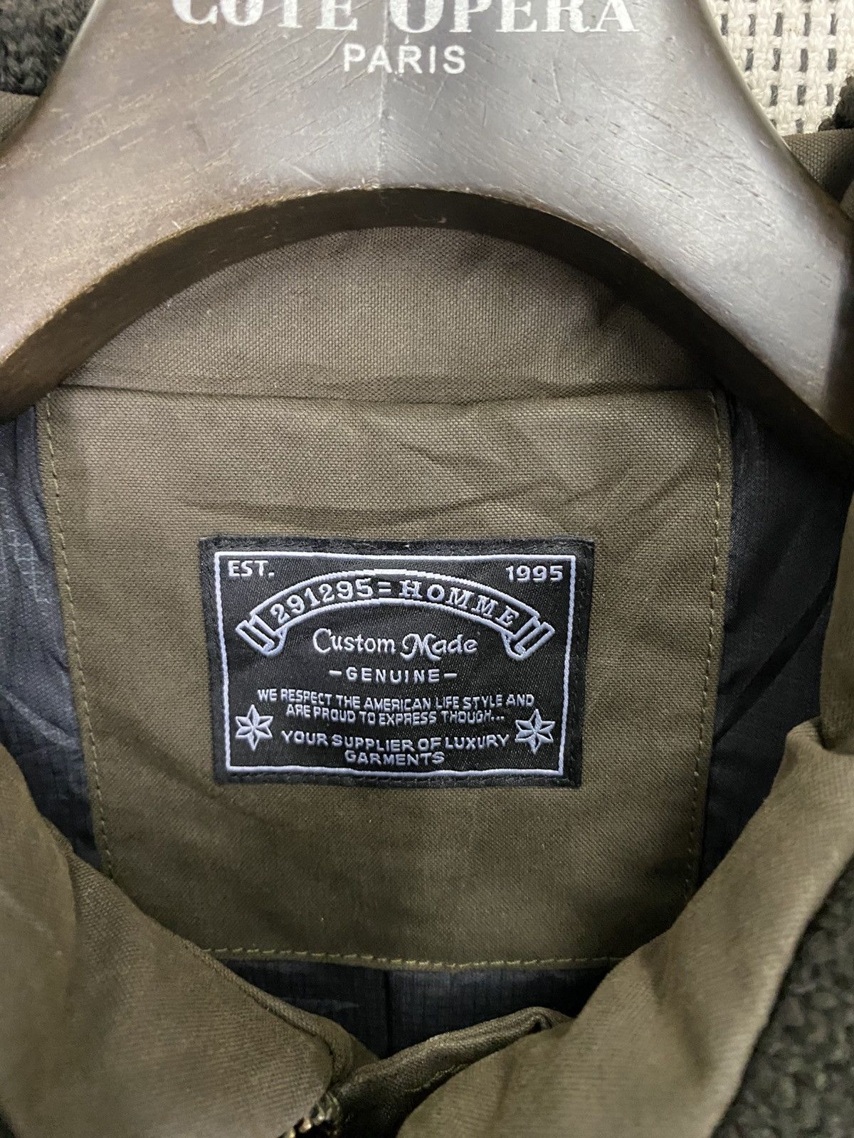 20471120 × Designer × Japanese Brand 291295=homme custom made waxed jacket rider sz2 Size US M / EU 48-50 / 2 - 9 Thumbnail