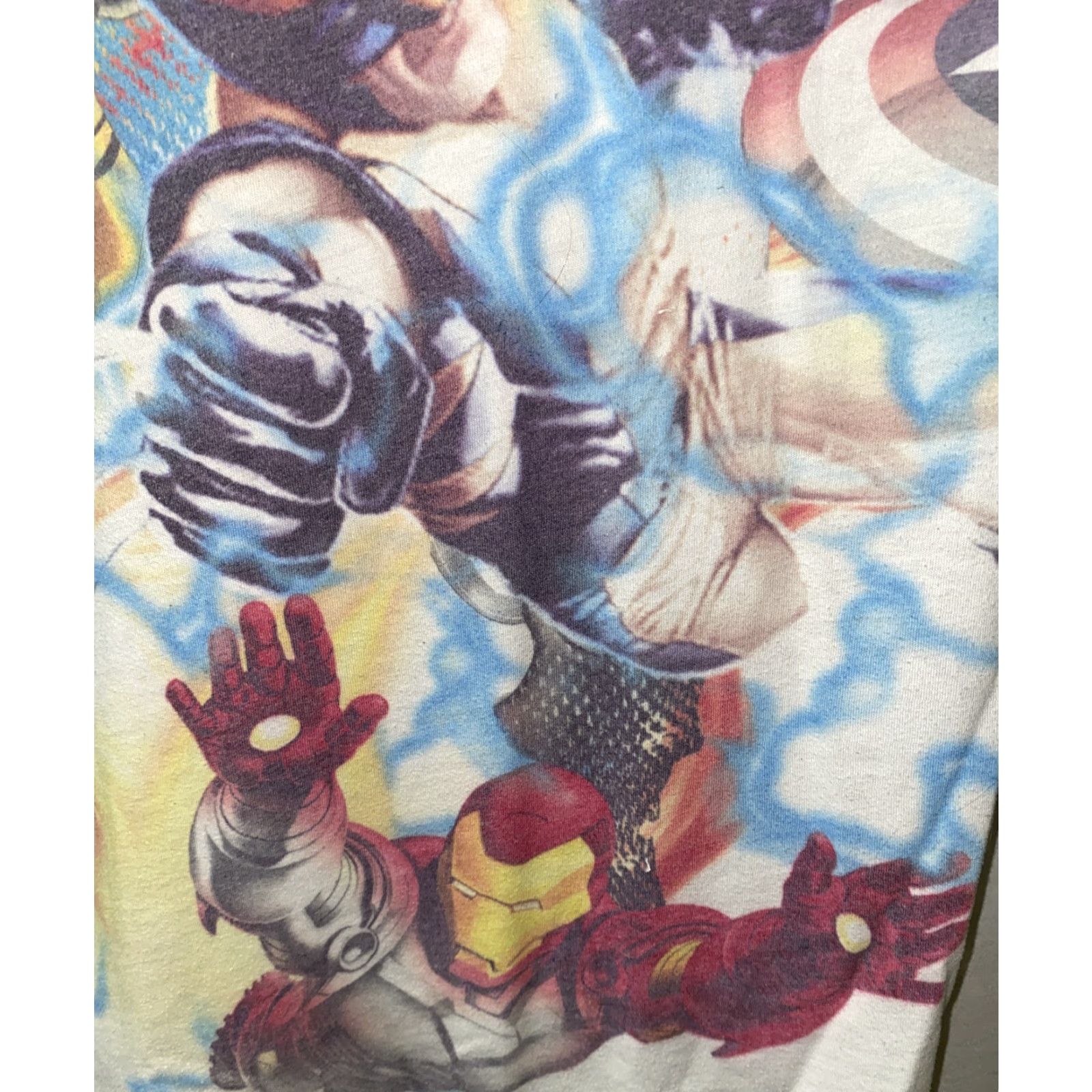 Vintage Marvel Heroes Mens White Graphic Short Sleeve T-Shirt 2XL Regular Size White Solid Pattern Short Sleeve Graphic Marvel Characters Mens T-Shirt Size US XXL / EU 58 / 5 - 4 Thumbnail