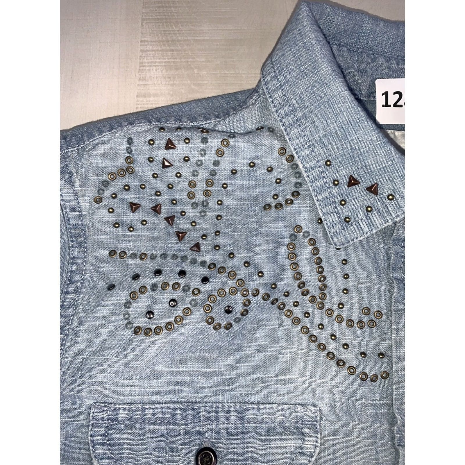 American Eagle Outfitters VINTAGE American Eagle Outfitters Shirt Womens Medium Blue Studded Cowgirl Denim Shirt Size M / US 6-8 / IT 42-44 - 4 Thumbnail