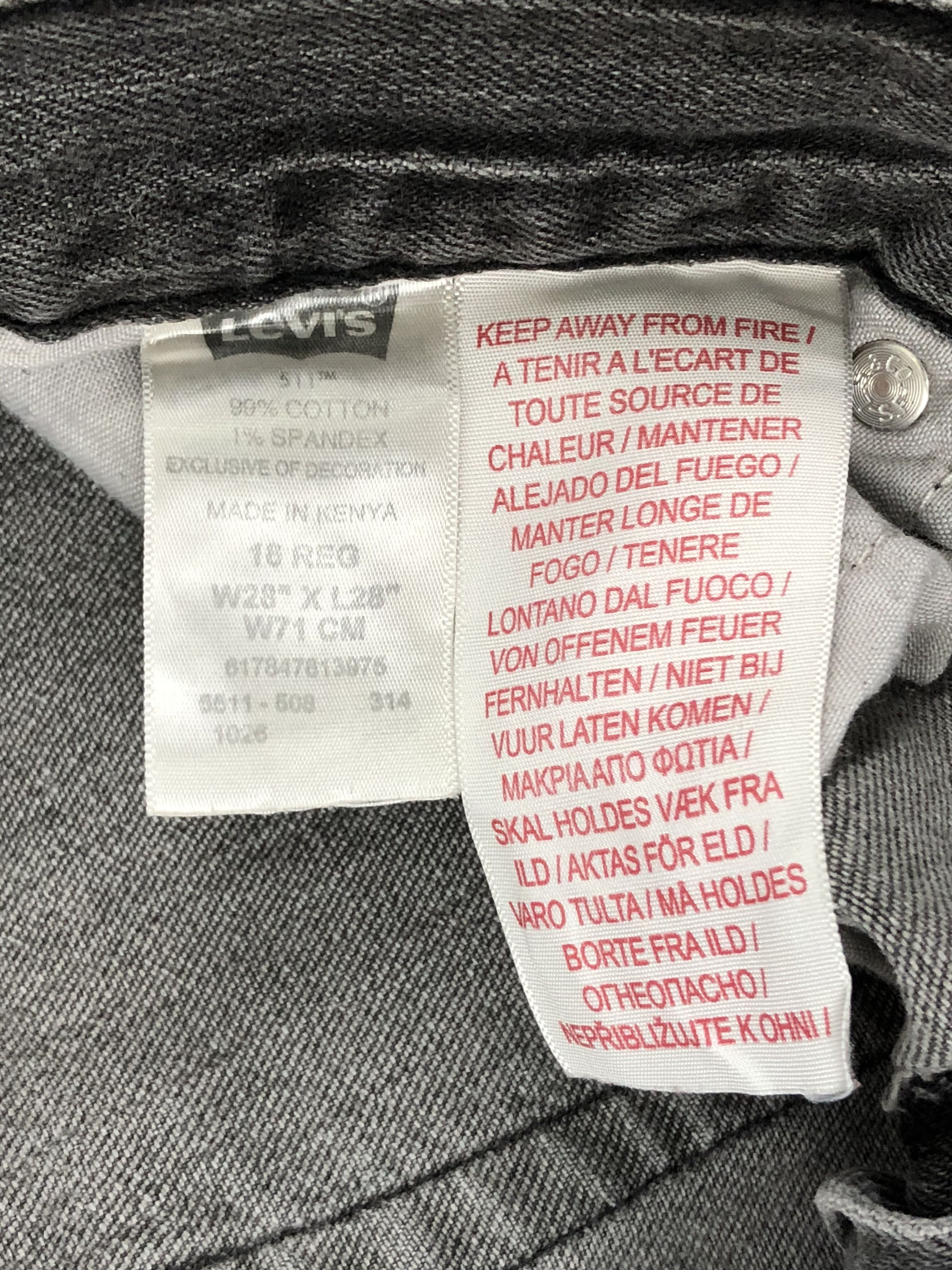 Levi's Vintage Levis 511 Faded Black Jeans DPP0245 Size US 30 / EU 46 - 10 Thumbnail