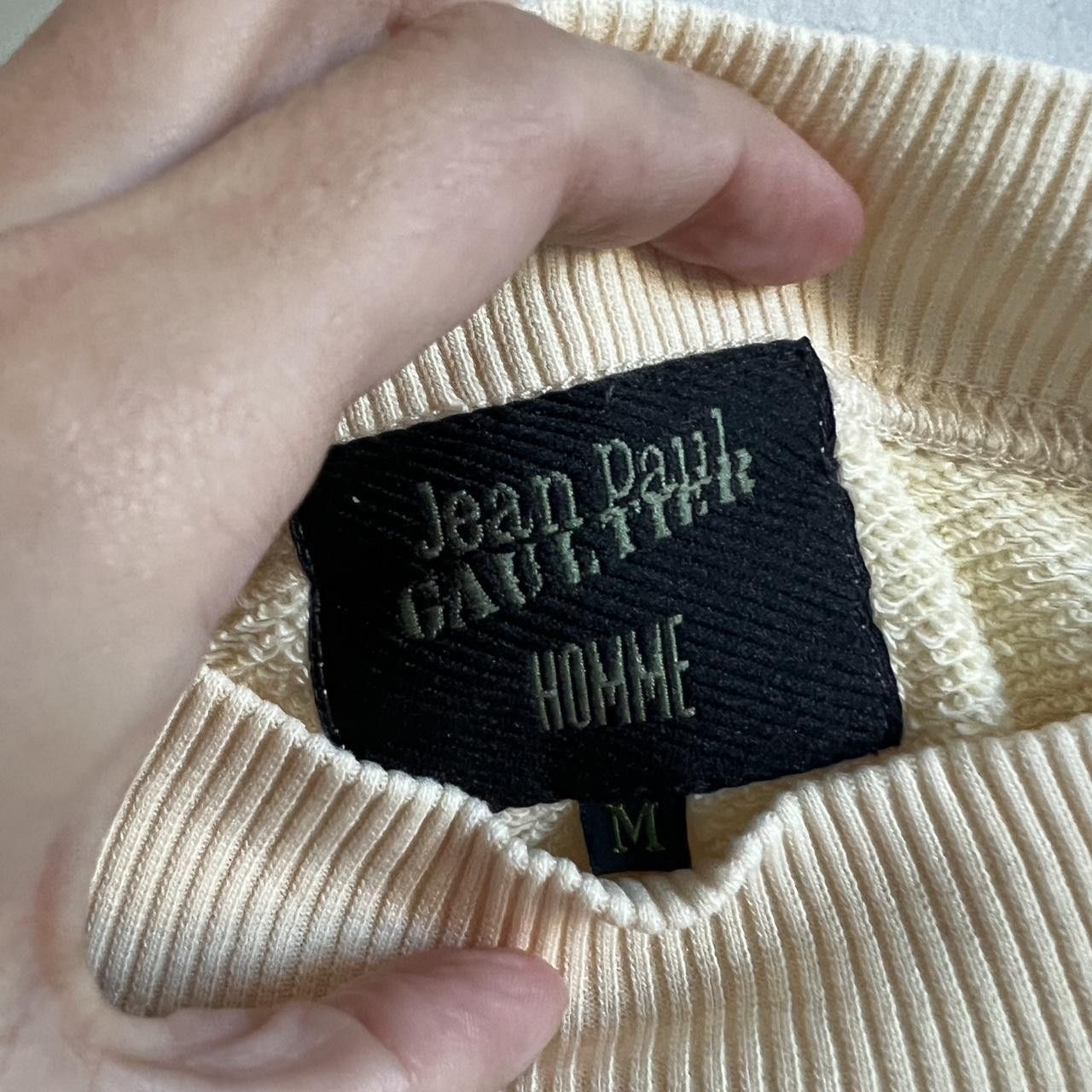 Jean Paul Gaultier Jean-Paul Gaultier Mens Cream and Tan Sweatshirt Size US M / EU 48-50 / 2 - 2 Thumbnail