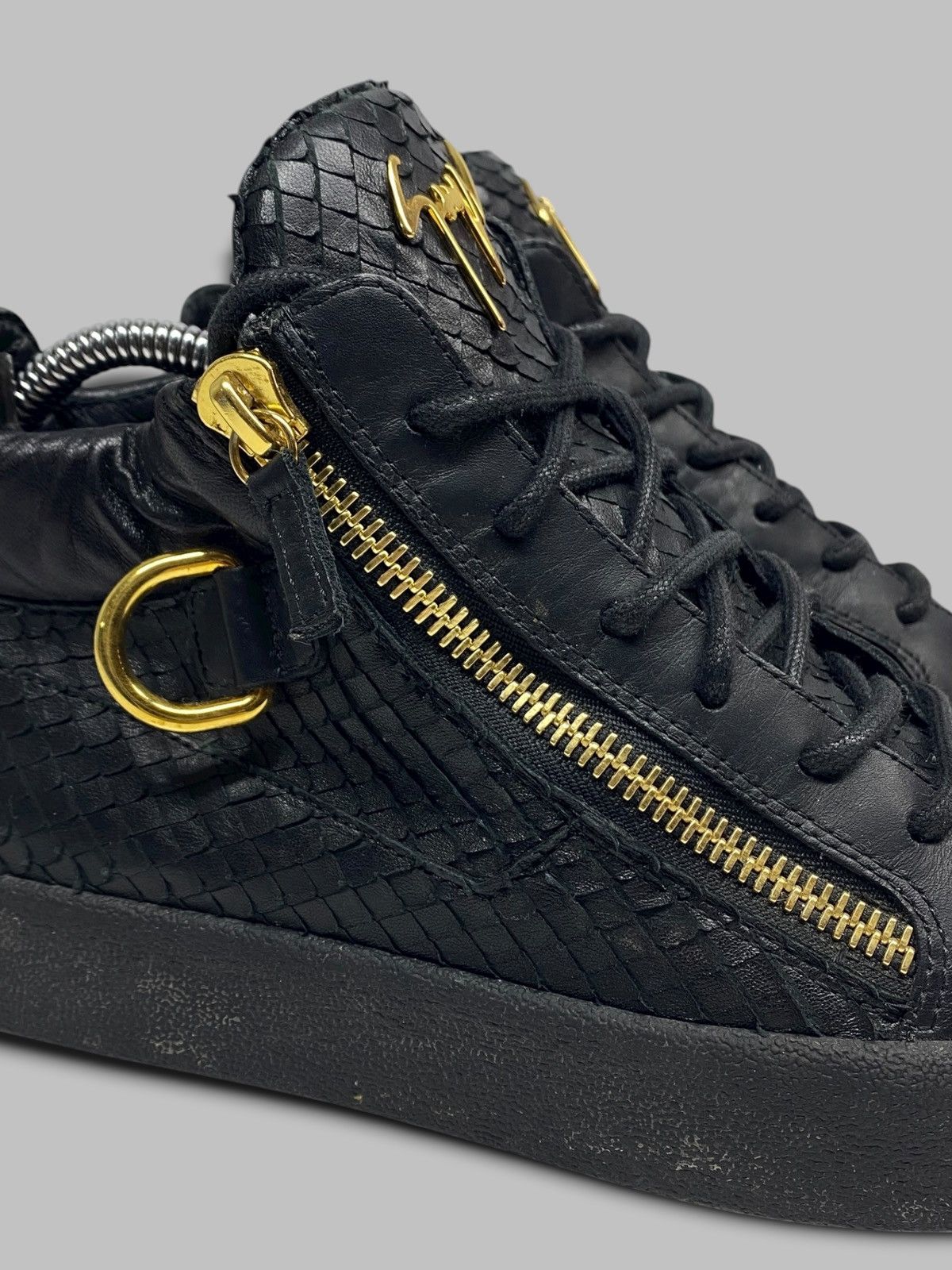 Giuseppe Zanotti Giuseppe Zanotti Snakeskin Leather High Top Sneakers Shoes Size US 8 / EU 41 - 4 Thumbnail