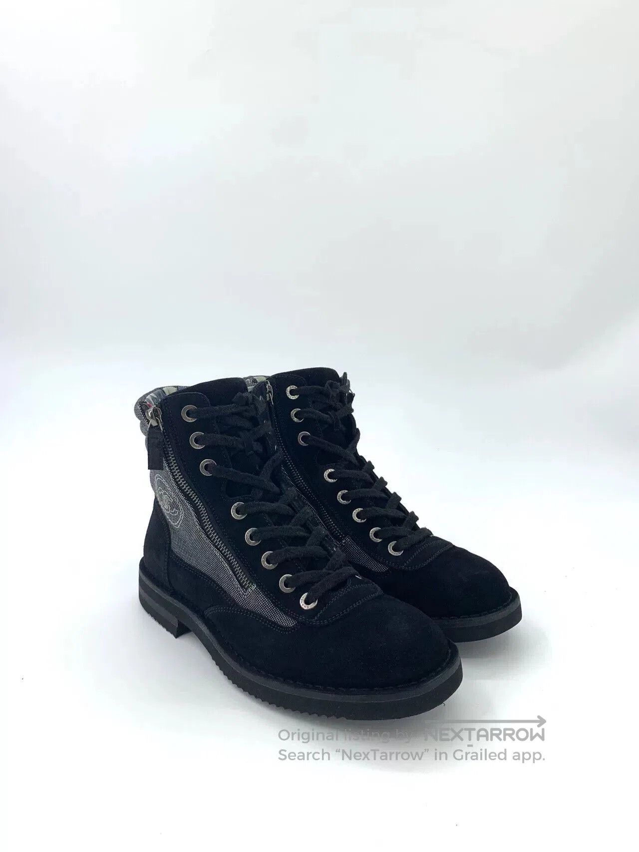 Chanel Chanel Suede Lace-Up Short Boots. Size US 10 / EU 43 - 2 Thumbnail