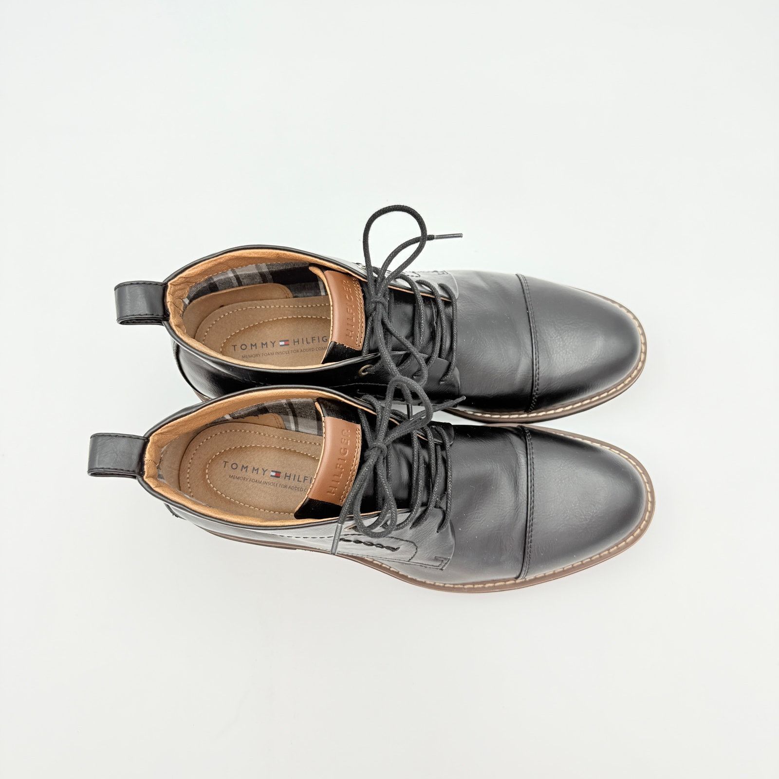 Tommy Hilfiger Tommy Hilfiger TMGIBBY Men's Black Leather Cap Toe Boots Size US 10.5 / EU 43-44 - 7 Thumbnail