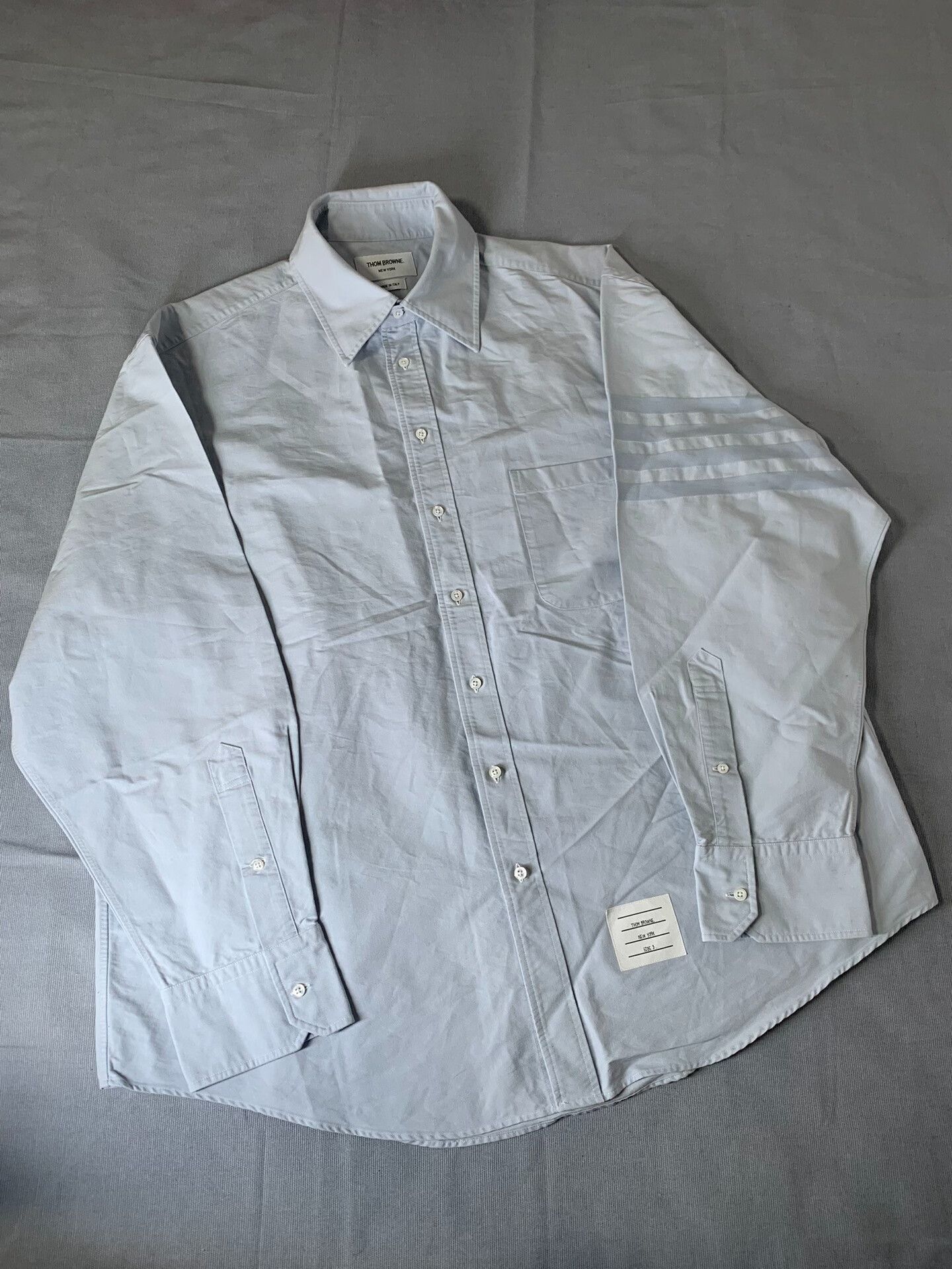 Thom Browne Thom Browne Classic Four-Bar Oversized Shirt Size US L / EU 52-54 / 3 - 1 Thumbnail