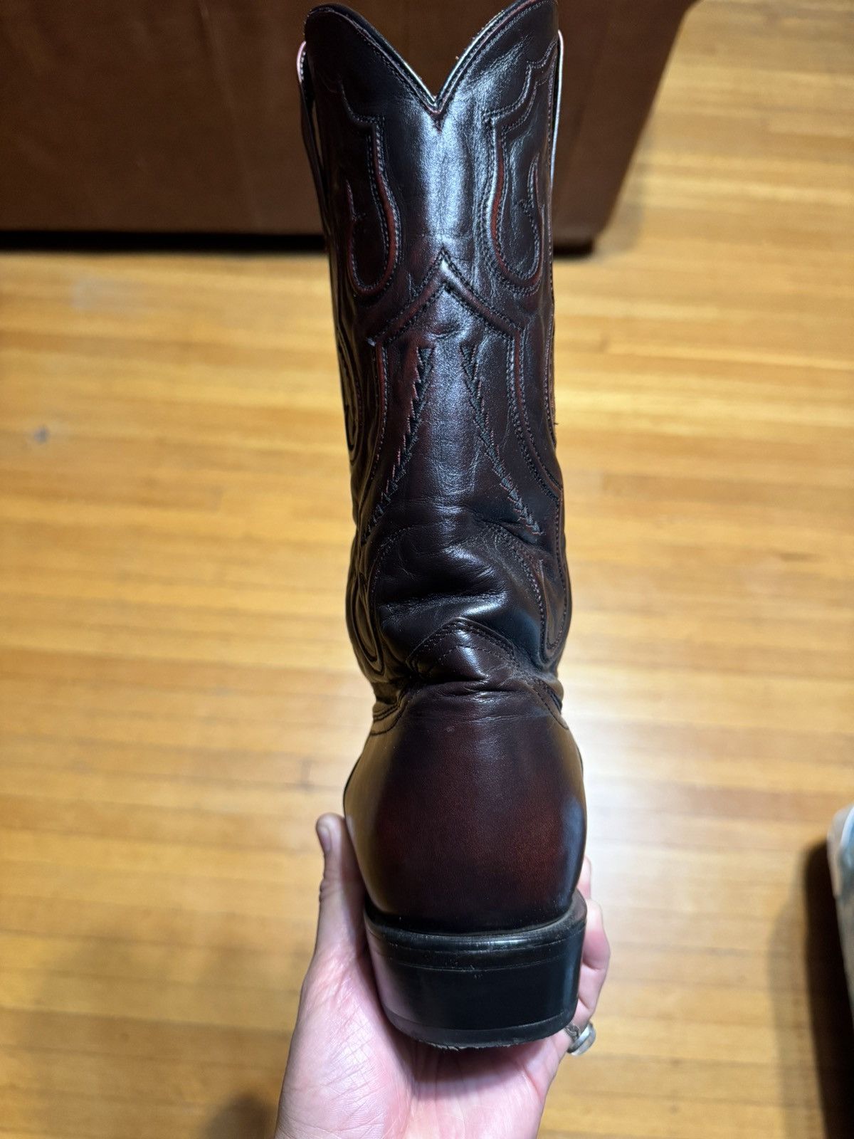 Stetson Stetson Carlisle Cowboy Boots In Cherry Black (9) Size US 9 / EU 42 - 5 Thumbnail
