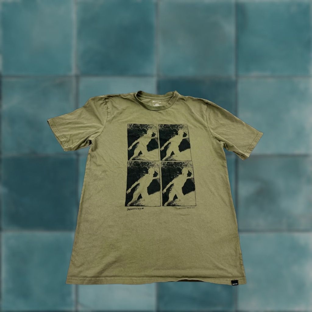 Quiksilver Quiksilver Shirt Mens Large Olive Green Short Sleeve Crew Neck Graphic Skate Fit Logo 100% Cotton T-Shirt Green Size US L / EU 52-54 / 3 - 1 Thumbnail