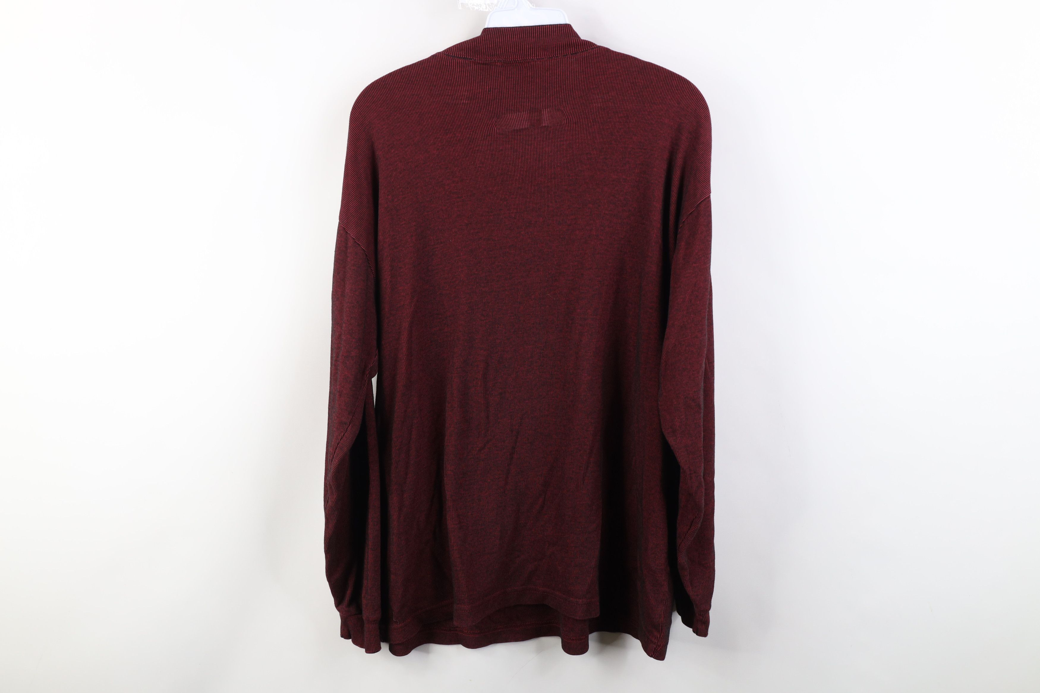 Vintage Vintage 90s Streetwear Ribbed Knit Mock Neck T-Shirt Red Size US M / EU 48-50 / 2 - 12 Thumbnail