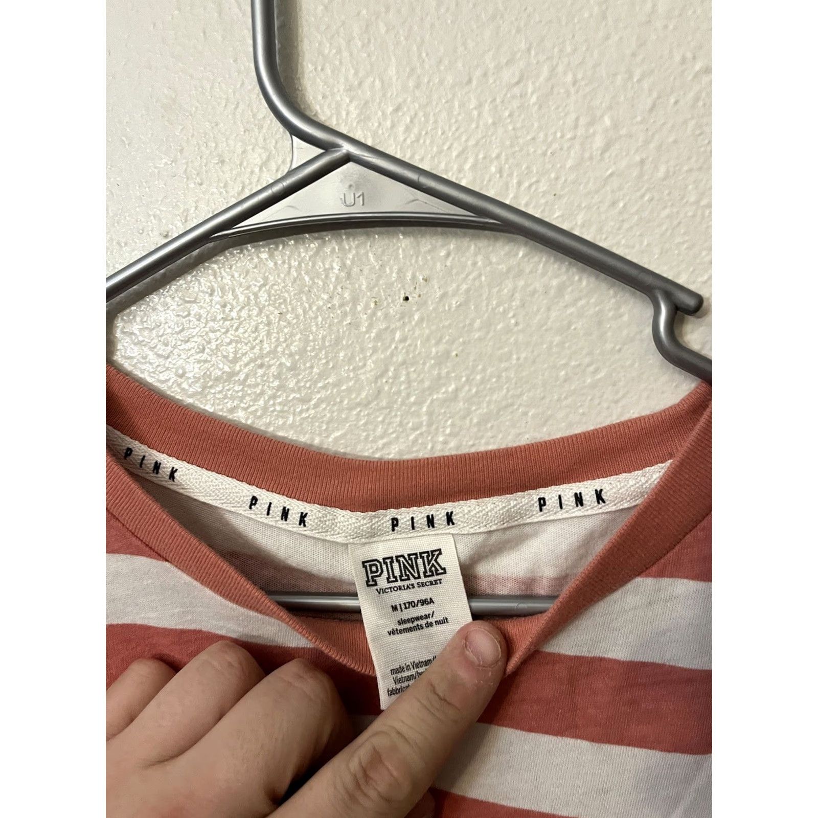 Victoria's Secret Victoria's Secret PINK T-Shirt Short Sleeve Shirt M Pink White Striped Scoop Neck Casual Womens Regular Size Medium Size M / US 6-8 / IT 42-44 - 3 Thumbnail