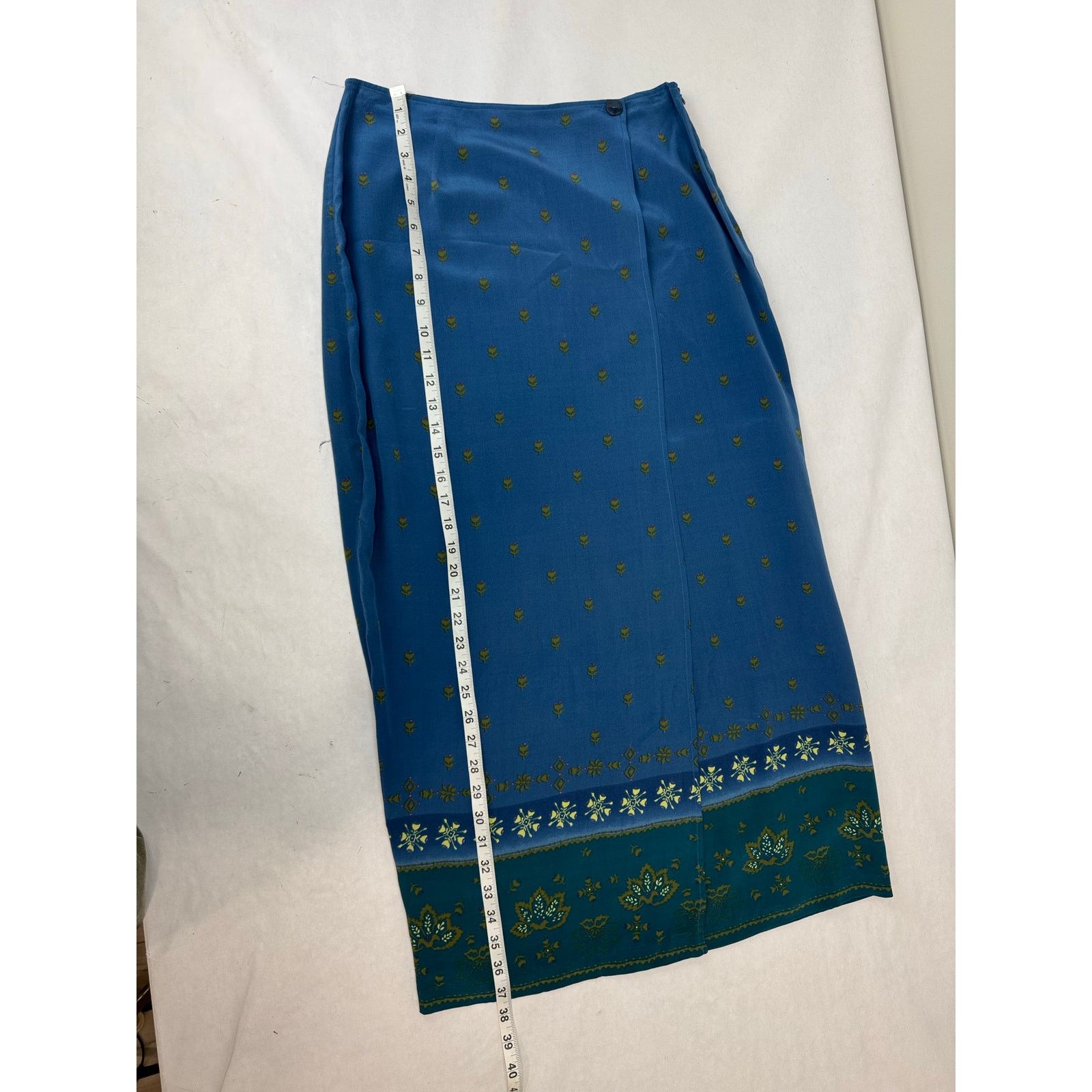 Other Vintage 1990s Straight 100% Silk Skirt Blue Allison Taylor 8 Size 30" / US 8 / IT 44 - 3 Thumbnail