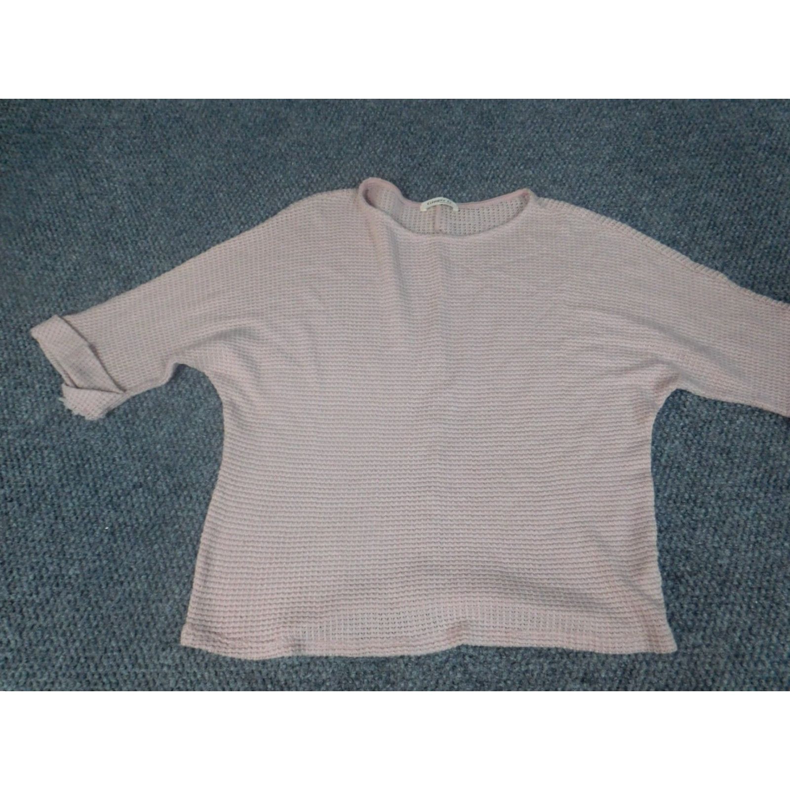Pinko Ginger G Womens Sweater S Pink Dolman Crew Knit Pullover Short Sleeve Floral Logo Cotton Viscose Lightweight Open Stretch Regular Classic Size S / US 4 / IT 40 - 3 Thumbnail