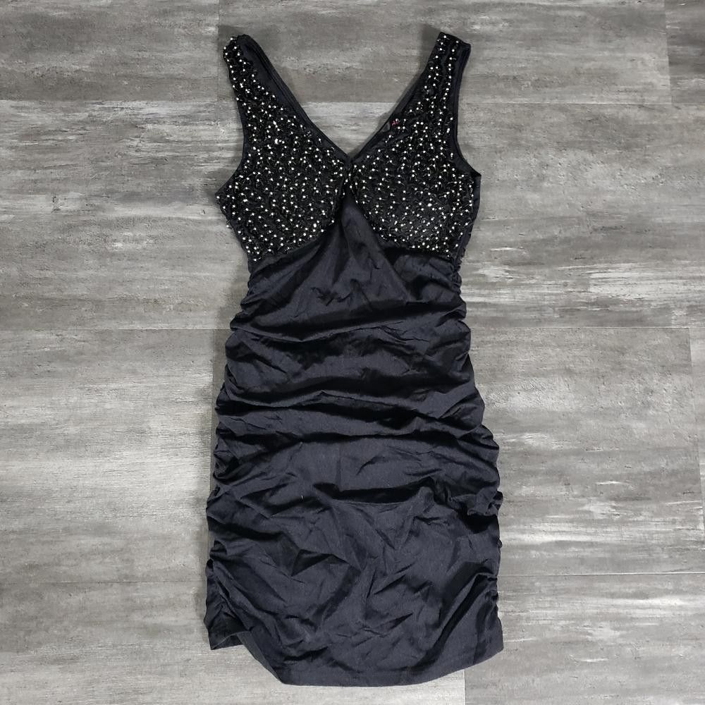 Designer Black Sequin Detailed OhYes Fashion Mini Size S / US 4 / IT 40 - 3 Thumbnail