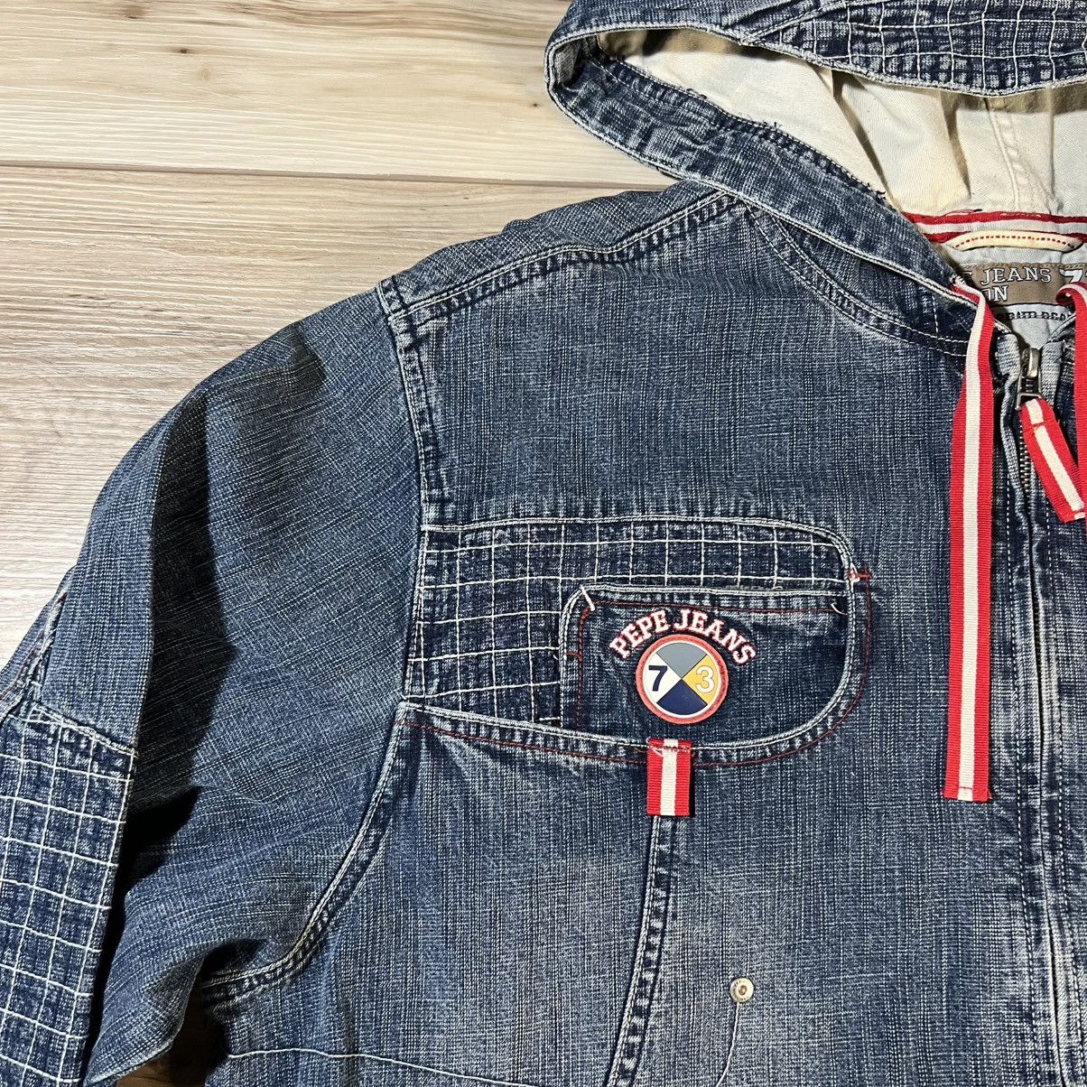 Pepe Jeans Blue Hooded Denim Jean Jacket Size US XL / EU 56 / 4 - 6 Thumbnail