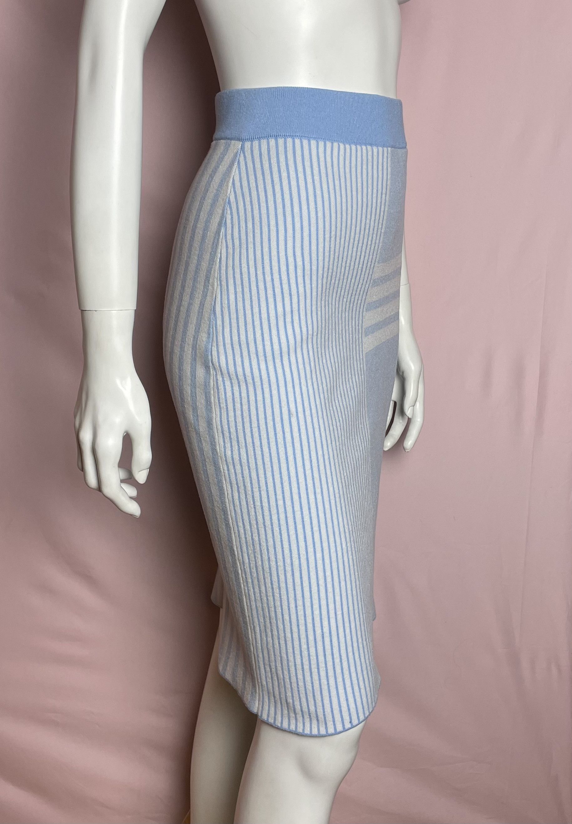 Thom Browne Thom Browne Blue Wool Knit Midi Skirt EU38 /0 Size 26" / US 2 / IT 38 - 2 Thumbnail