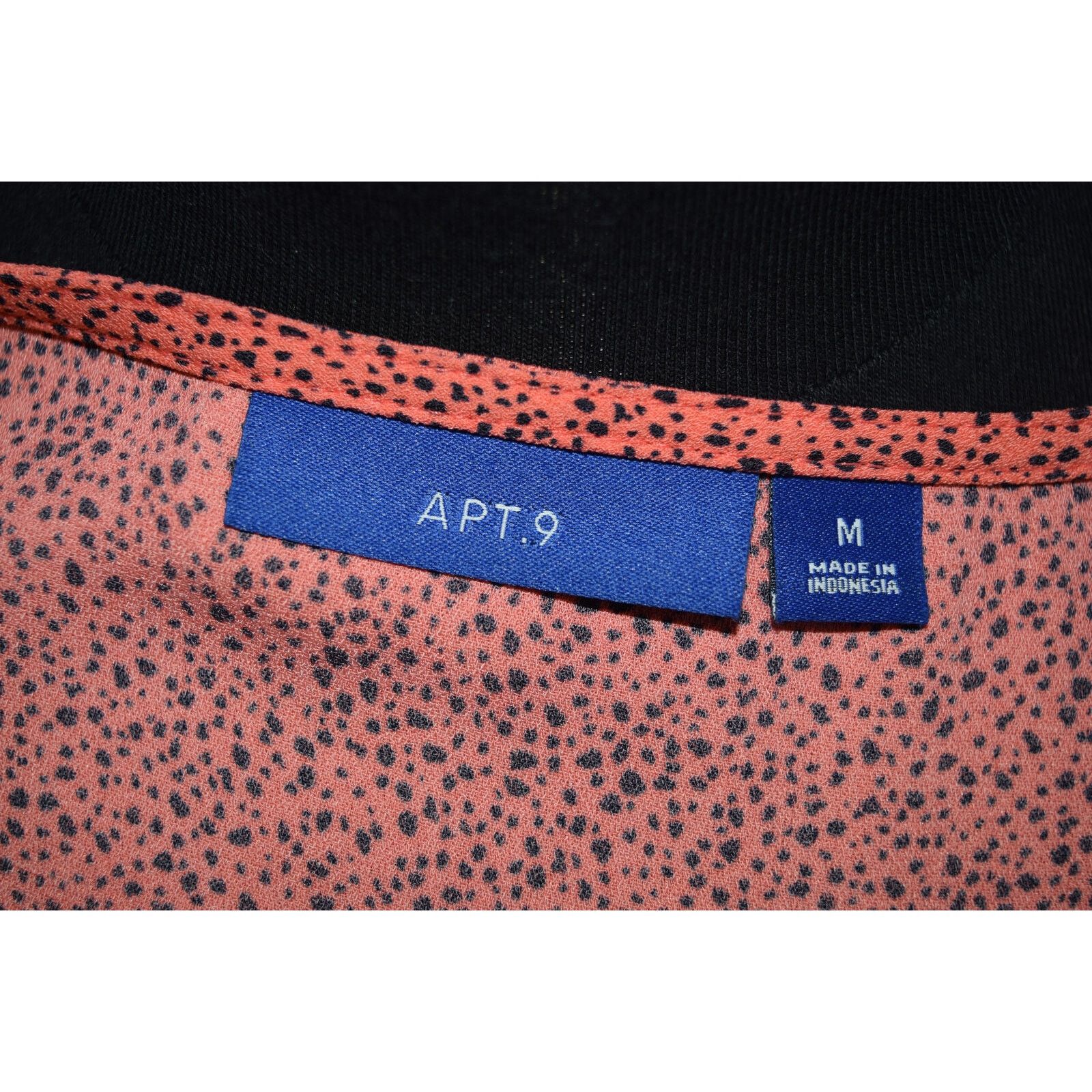 Apt. 9 APT 9 Peach Speckled Short Sleeve V-Neck Blouse Top SZ M Size M / US 6-8 / IT 42-44 - 4 Thumbnail