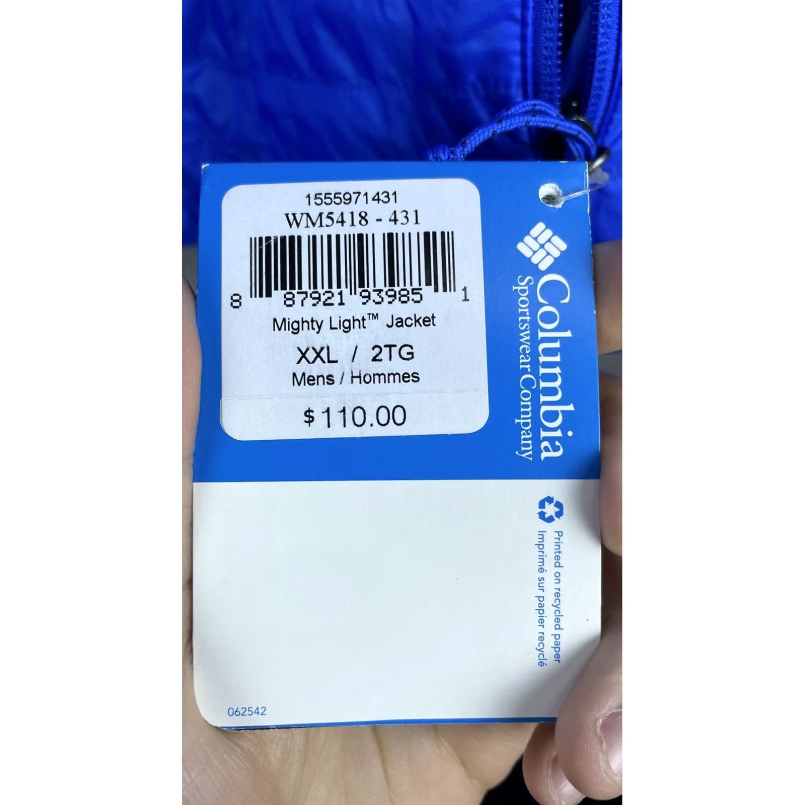 Vintage Columbia Mighty Light Jacket Mens 2XL Blue Puffer Omni-Heat Lightweight Outdoor Full Zip Insulated Size US XXL / EU 58 / 5 - 6 Thumbnail