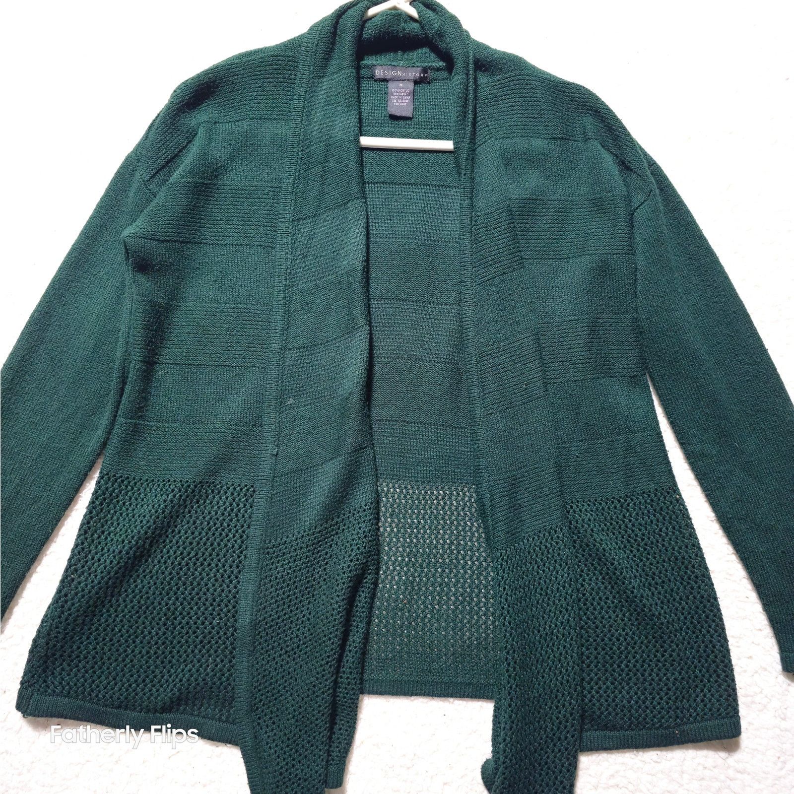 Other Design History Green Open Front Knit Cardigan Women's M Size M / US 6-8 / IT 42-44 - 2 Thumbnail