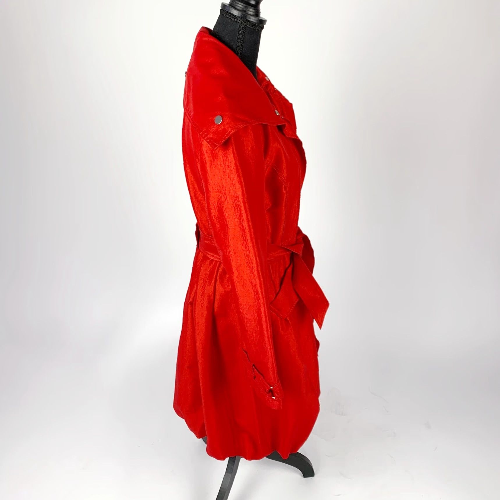 Vintage VINTAGE Due Per Due Oversized Structured Collar Red Belted Jacket Coat Small NWT Women Trench Coat Stories? Size S / US 4 / IT 40 - 5 Thumbnail