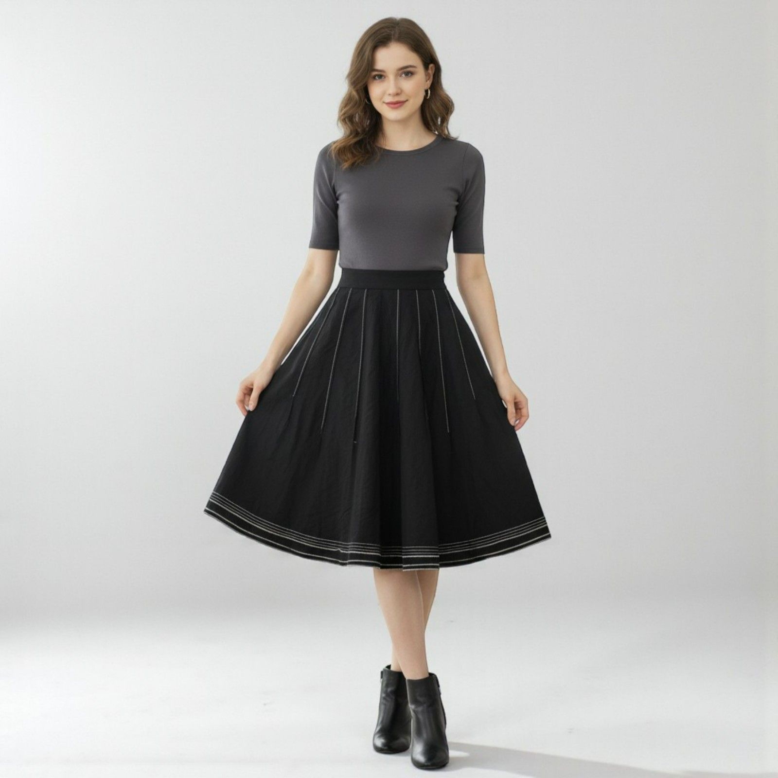 Emanuel Ungaro Emanuel Ungaro Black Flared Skirt - Size 6 Size 28" / US 6 / IT 42 - 1 Thumbnail