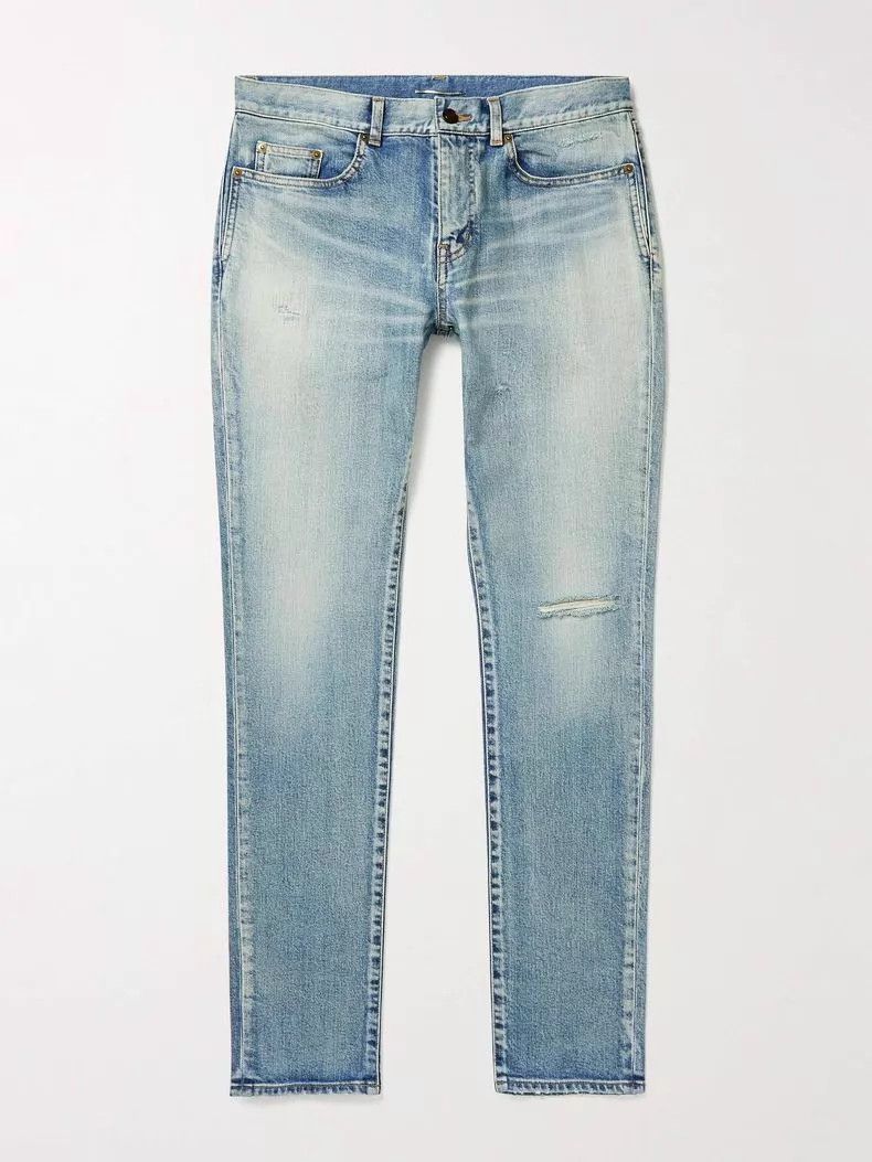 Saint Laurent Paris Saint Laurent D02 SK Skinny Jeans 4568 Ripped Side 27-36 Size US 27 - 7 Thumbnail