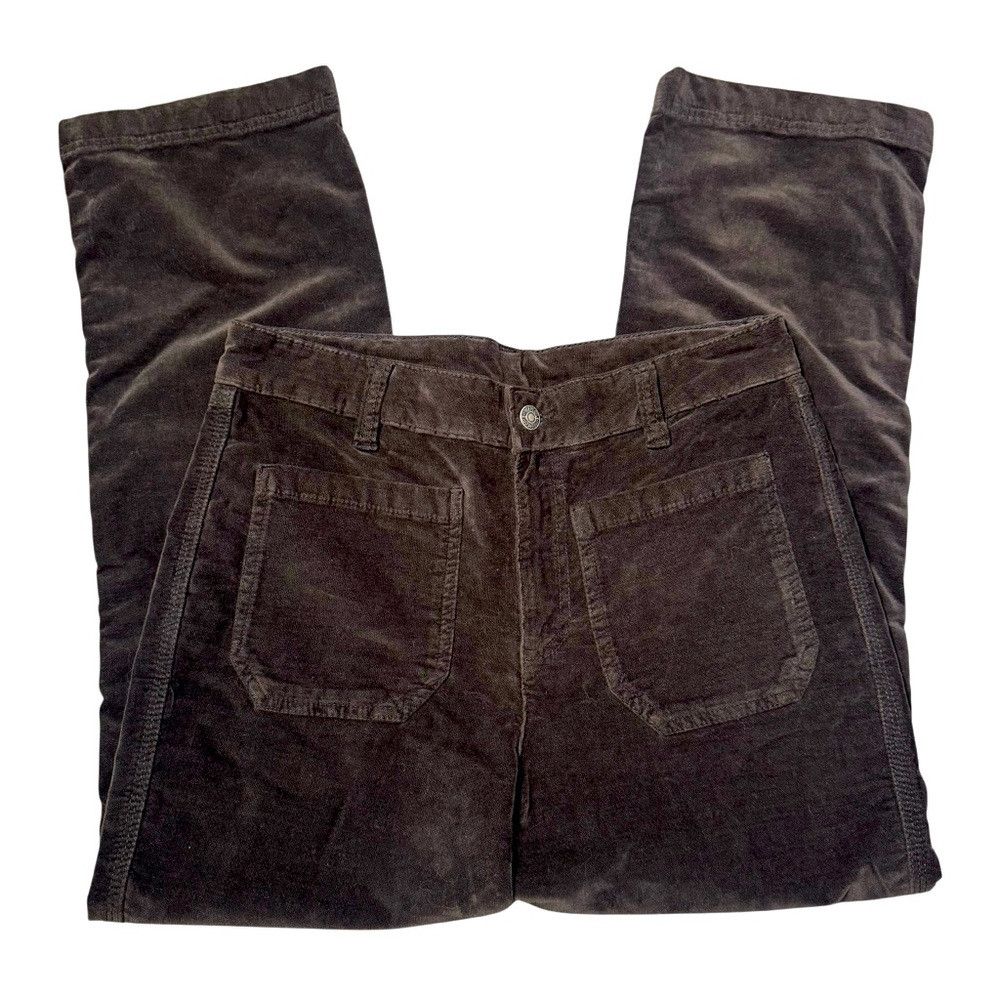 Free People New Free People High Time Velvet Kick Flare Crop Brown Pant Size 28" / US 6 / IT 42 - 3 Thumbnail