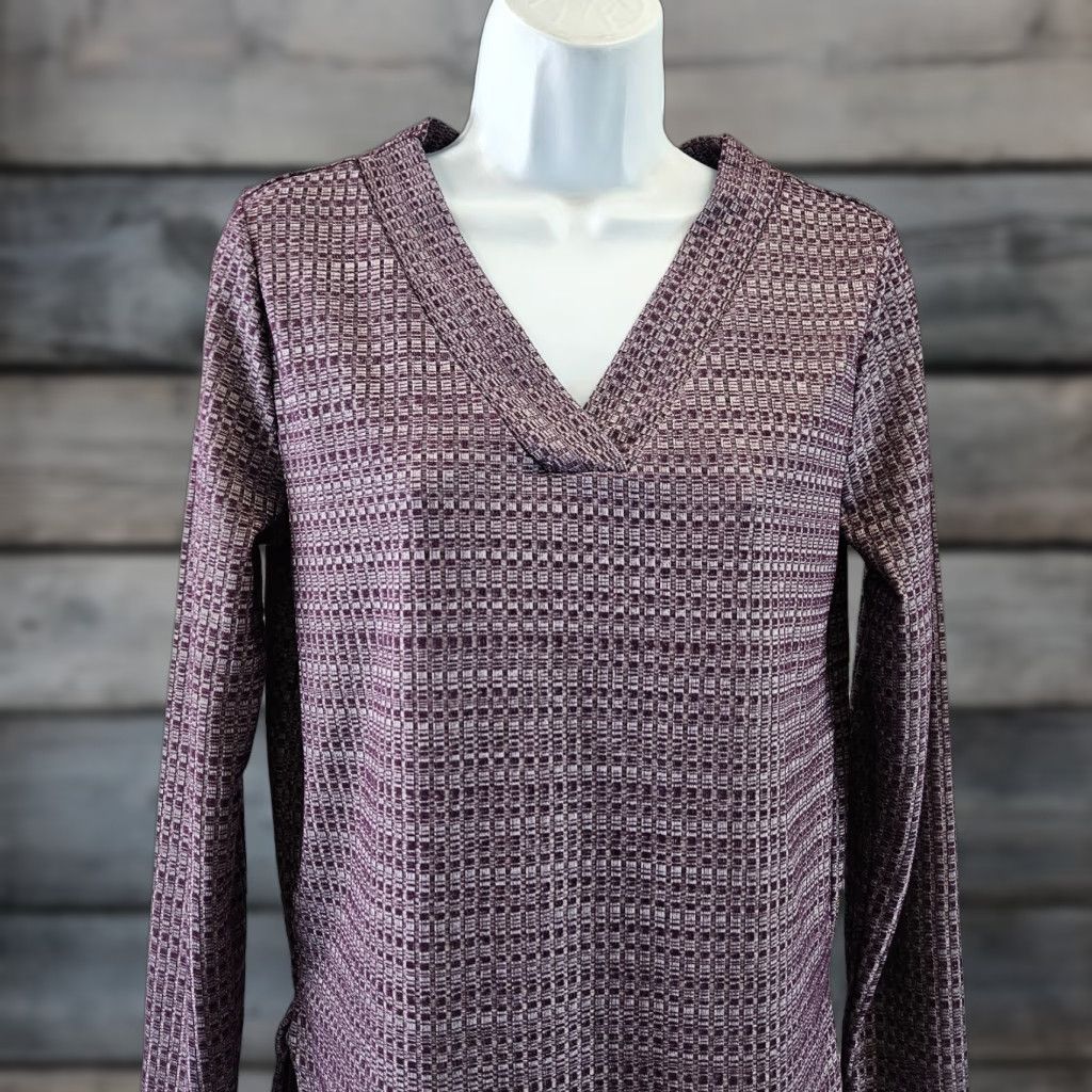 Loft LOFT Ann Taylor Womens Top V-Neck Long Sleeve Purple Size S Polyester Viscose Blend T-Shirt Size S / US 4 / IT 40 - 1 Thumbnail