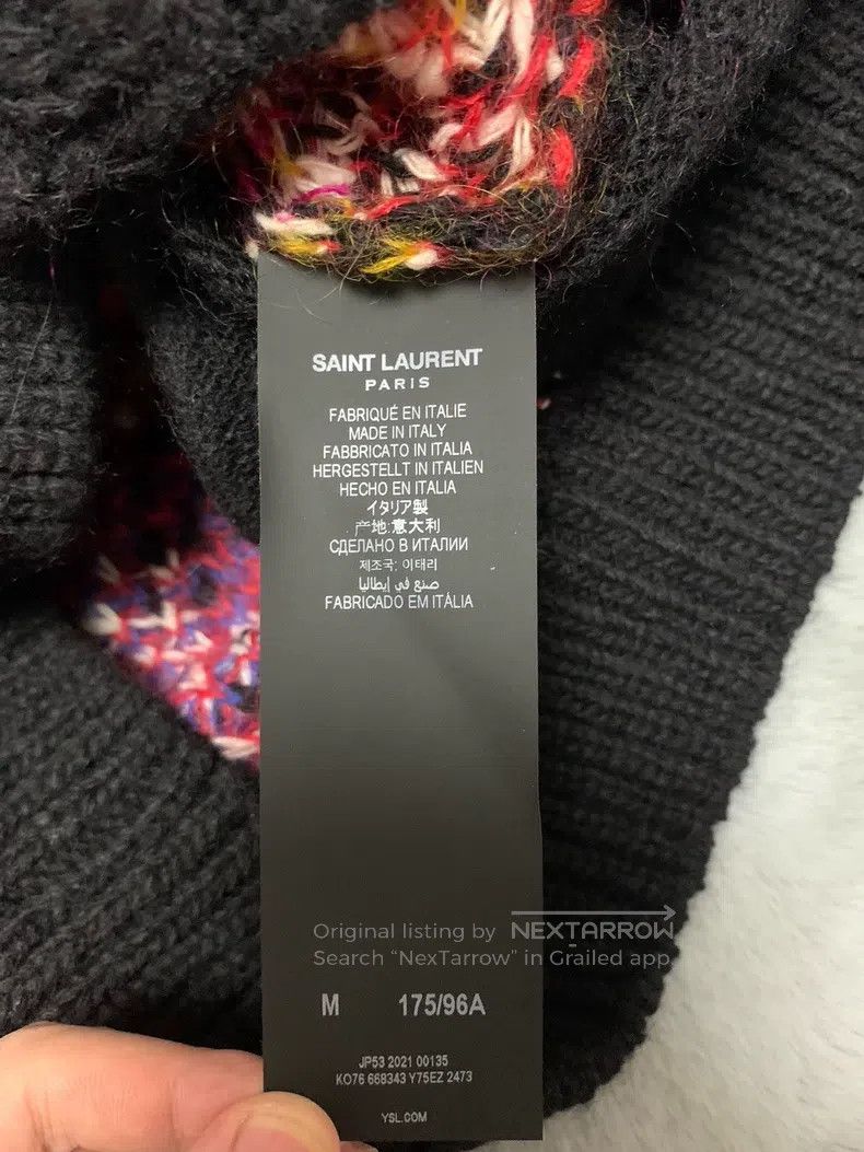 Saint Laurent Paris Saint Laurent Paris Color block mohair knit cardigan Size US M / EU 48-50 / 2 - 4 Thumbnail