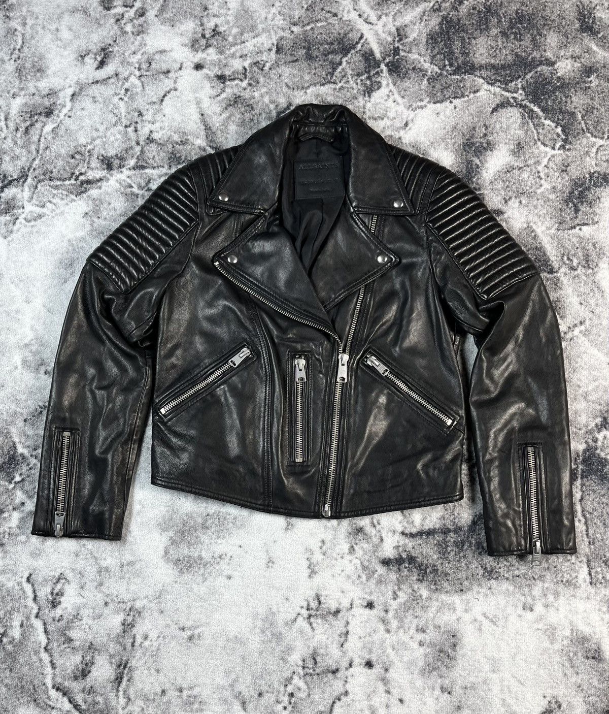 Allsaints AllSaints Leather Biker Jacket Moto Women’s S Black Size S / US 4 / IT 40 - 1 Thumbnail