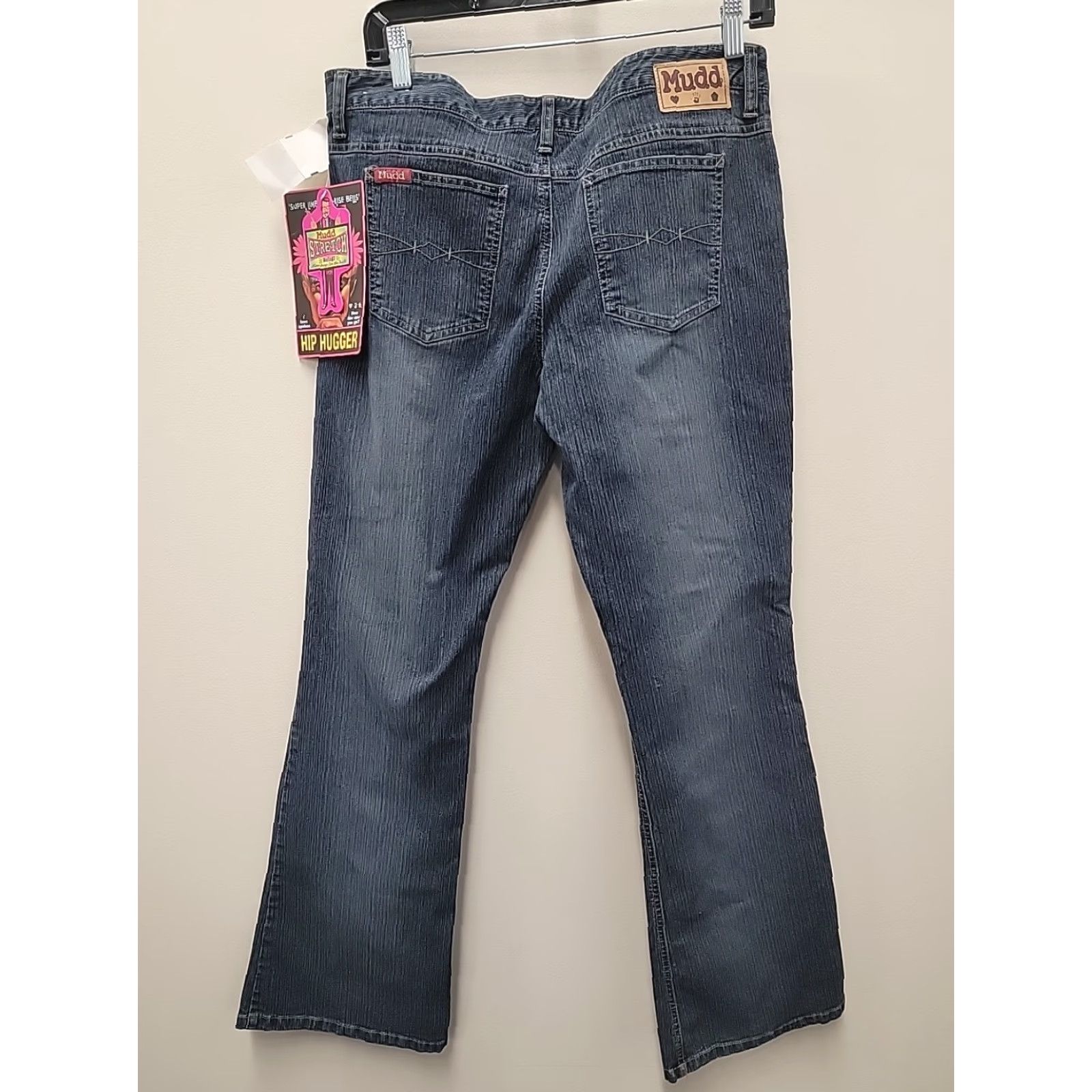 Vintage VINTAGE Mudd Jeans Womens 13 Blue Hip Hugger Flare Dark Wash 90s Bell Bottom Boot Cut Jeans Womens Size 34" / US 12 / IT 48 - 5 Thumbnail