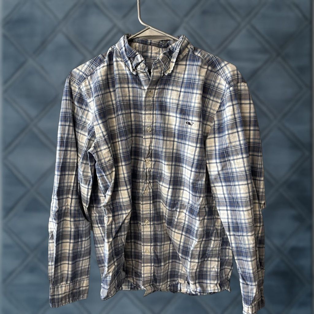 Vineyard Vines Vineyard Vines Shirt Mens M Plaid Check Classic Fit Whale Blue white Preppy Shirt Size US M / EU 48-50 / 2 - 1 Thumbnail