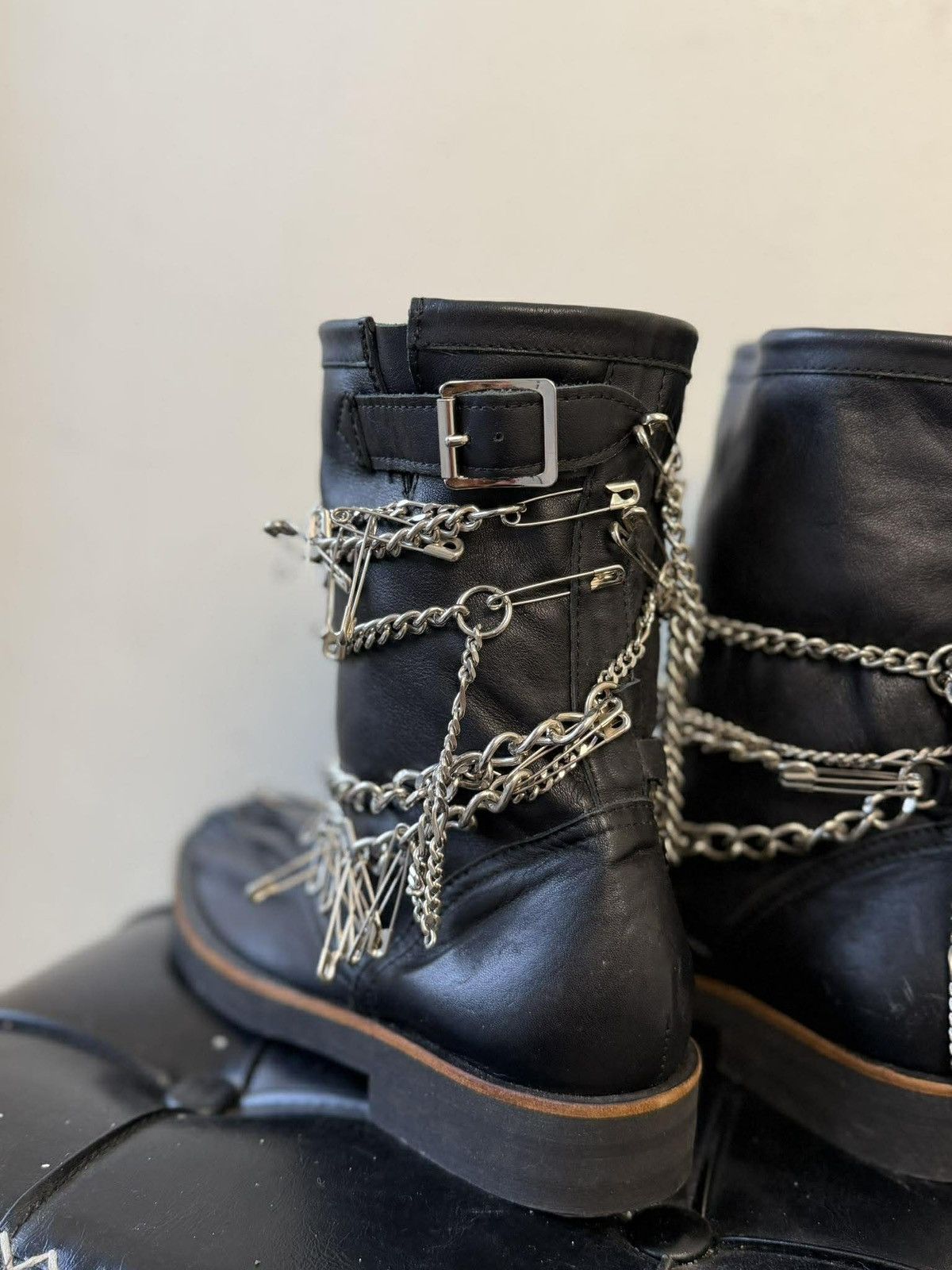 Comme des Garcons Comme des Garçons Tricot Safety Pin A/W 2006 Biker Boots Size US 6 / IT 36 - 6 Thumbnail