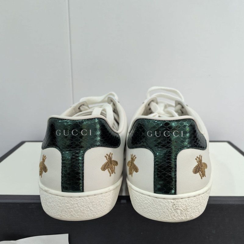 Gucci Gucci ACE Leather Embroidered Bee Sneakers - Size US 8 / EU 41 - 1 Thumbnail