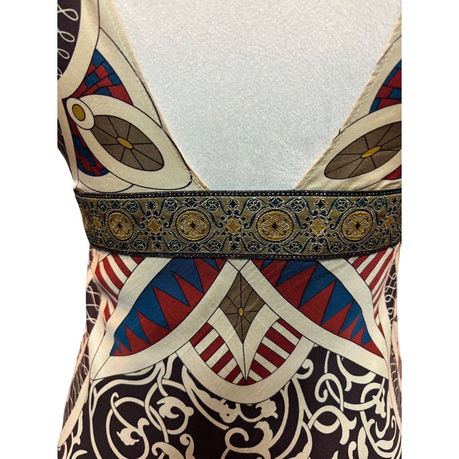 Nicole Miller Nicole Miller Silk Multi-Color Slip Dress Size 6 Size S / US 4 / IT 40 - 6 Thumbnail