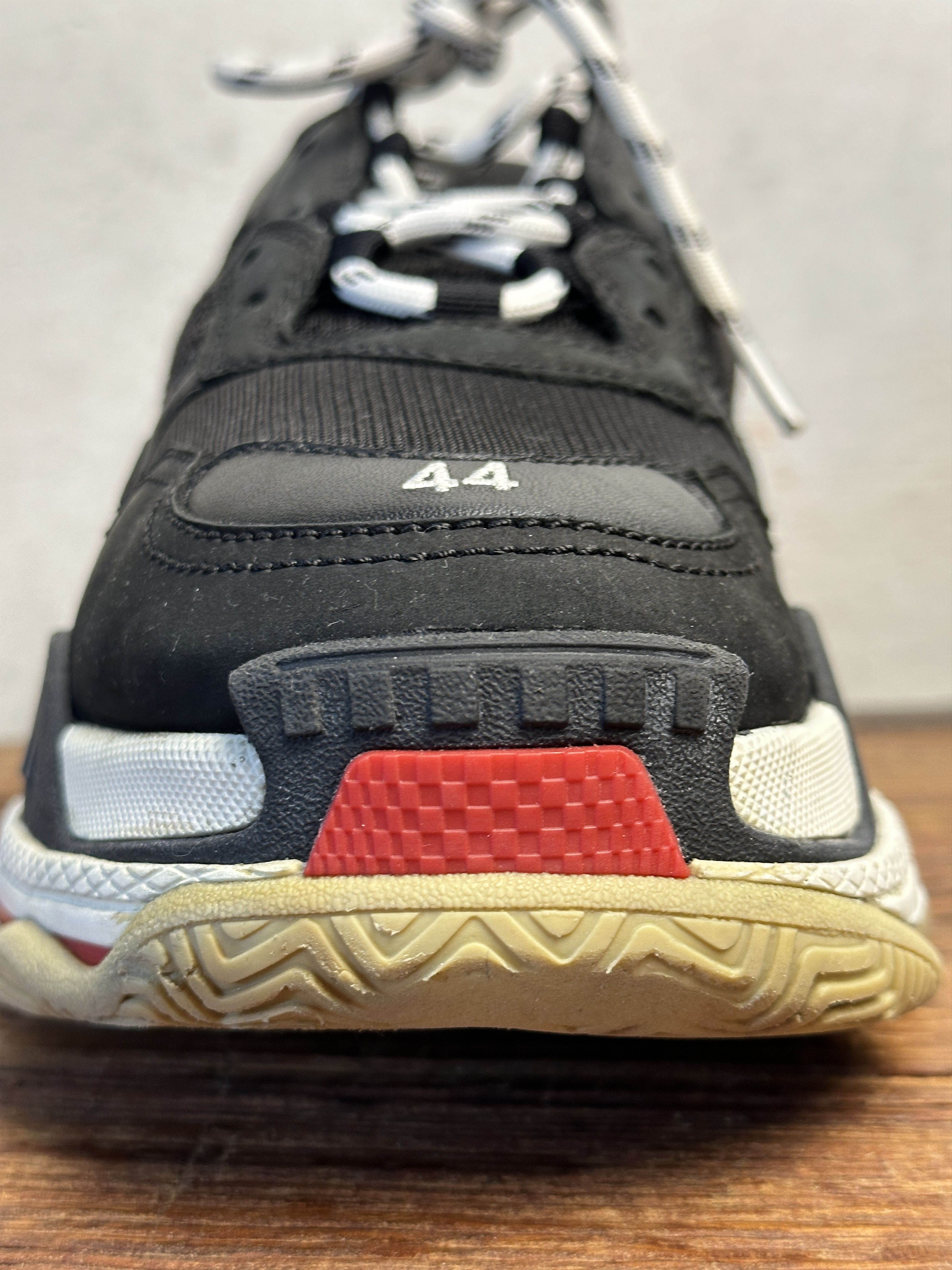Balenciaga Balenciaga Triple S Black Red White Size US 11 / EU 44 - 15 Thumbnail