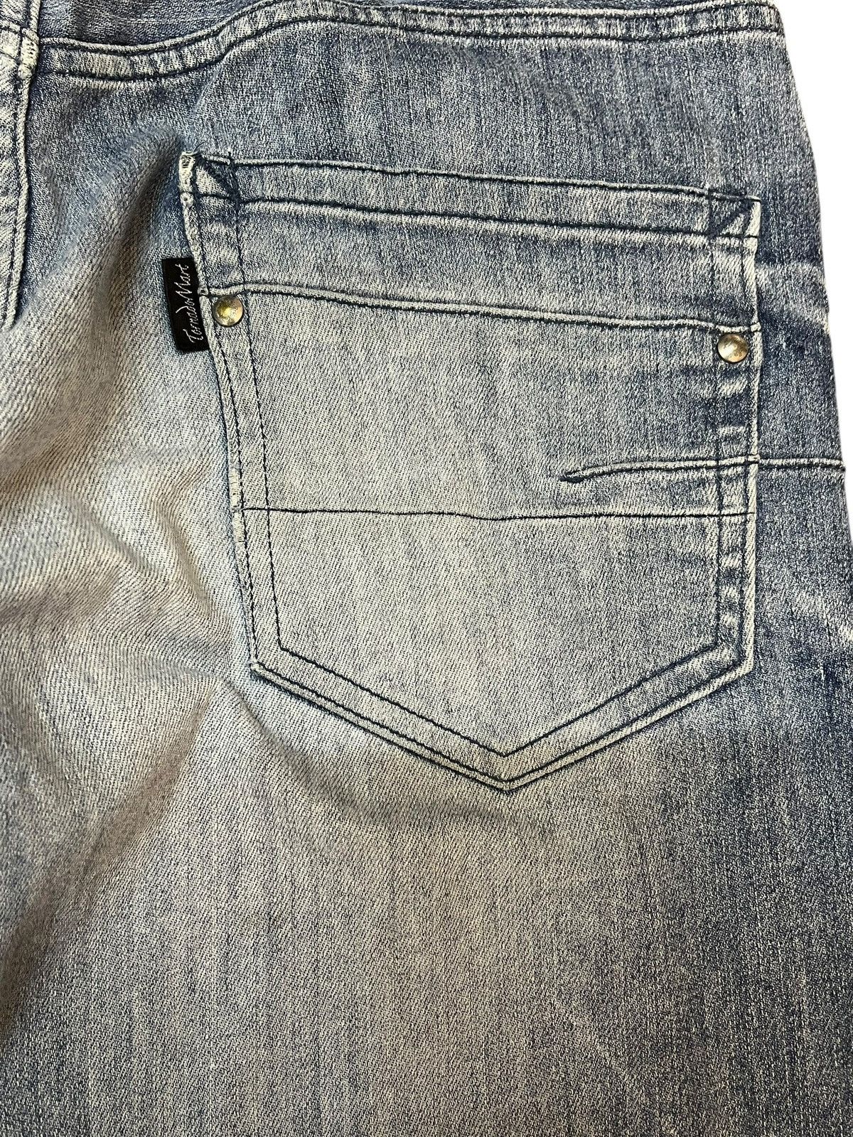 Le Grande Bleu (L.G.B.) × Tornado Mart Vintage Tornado Mart Flare Whiskers Faded Grunge Denim Size US 31 - 7 Thumbnail