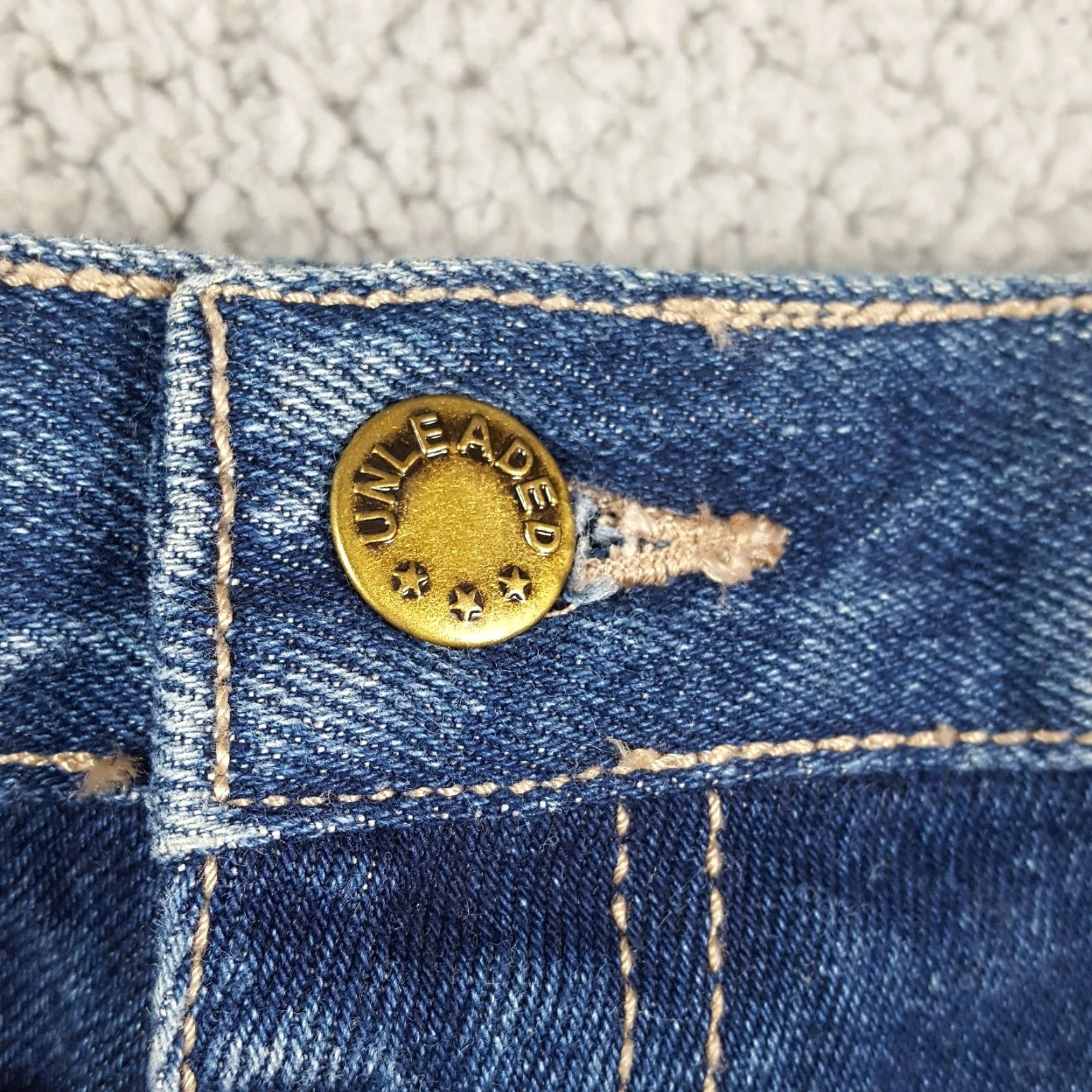 Vintage VINTAGE Unleaded 80s High Waist Denim Mini Skirt Women's Sz 7 Blue Biker Retro Size 28" / US 6 / IT 42 - 3 Thumbnail