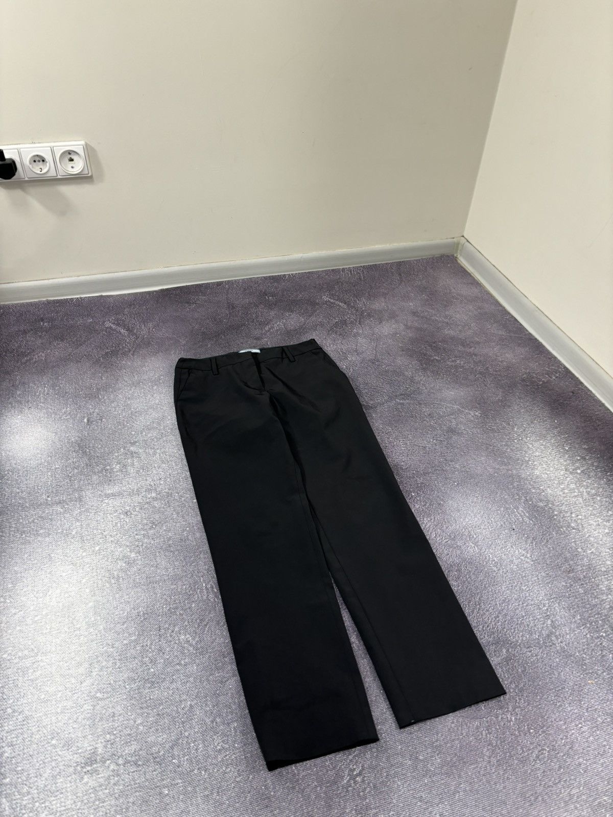 Prada Prada Women’s Black Tab Tailored Luxury Wool Blend Pants Size 28" / US 6 / IT 42 - 4 Thumbnail