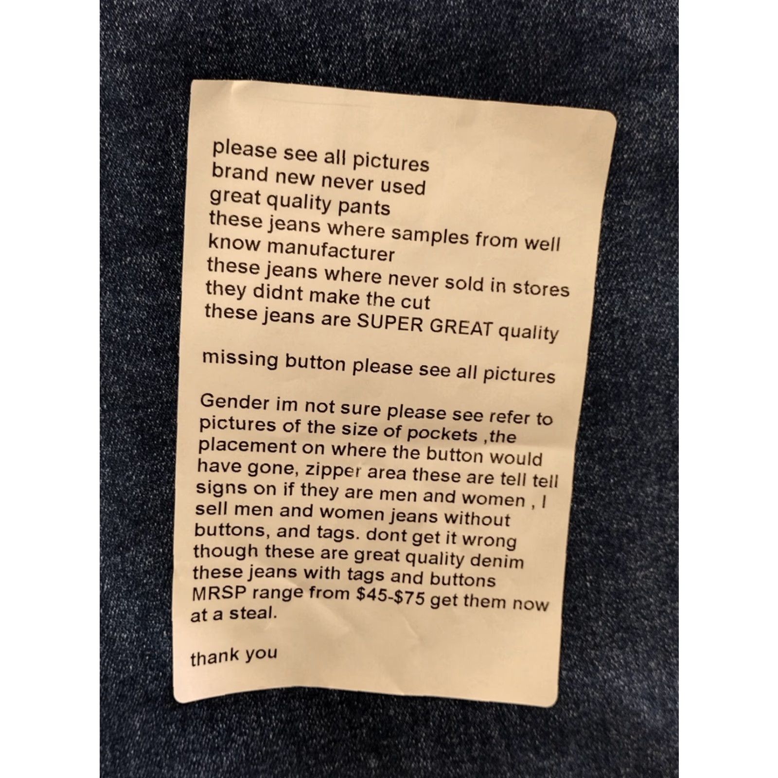 Denime Unbranded Denim Jeans Men Cropped Blue Stretch 29 Denim 5-Pocket Regular Fit Mid Rise 27 Inseam Size 29 Vintage No 90s Theme Shirt? Size US 29 - 6 Thumbnail