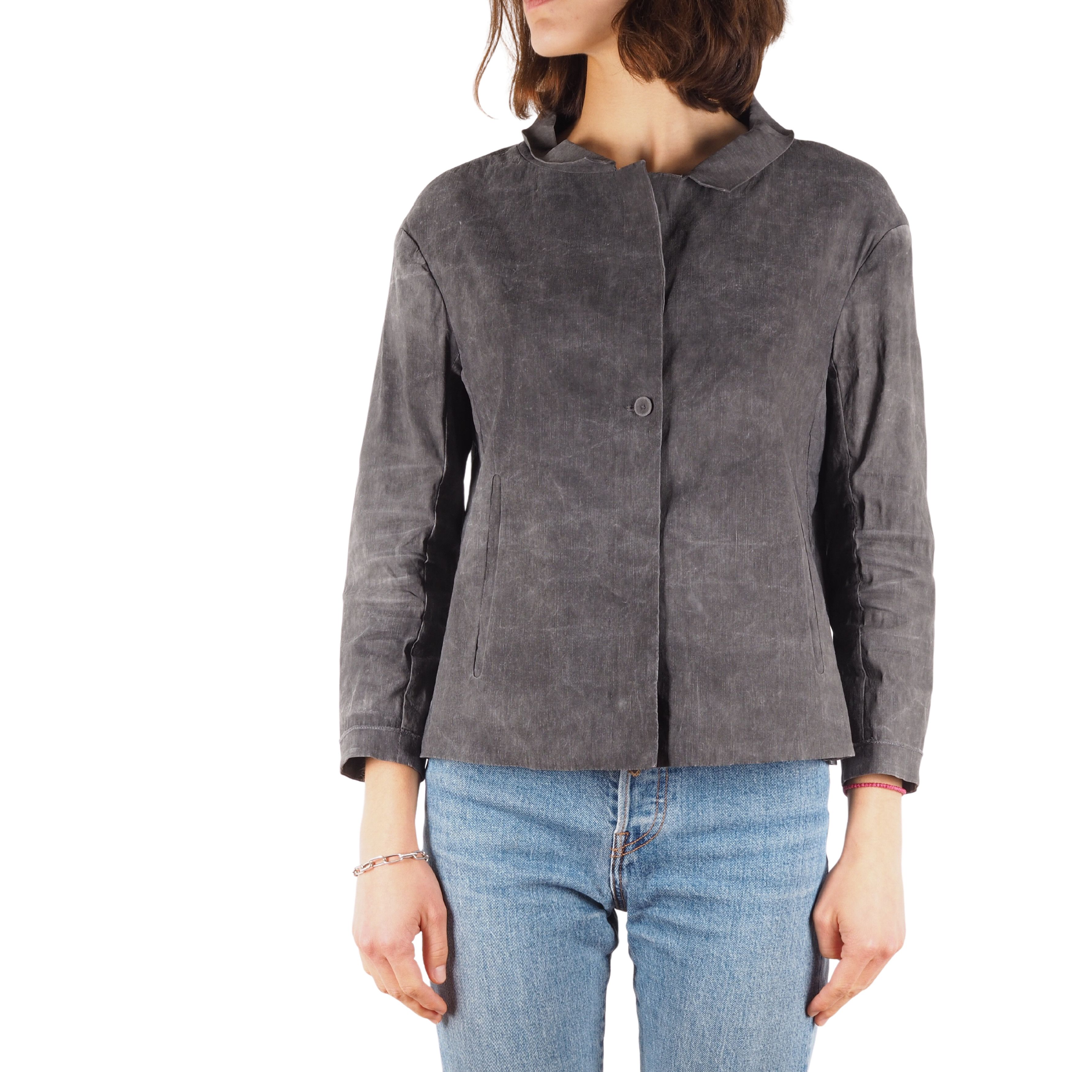 Annette Gortz Annette Gortz Gray Linen Short Zip Lightweight Jacket Size XS / US 0-2 / IT 36-38 - 1 Thumbnail