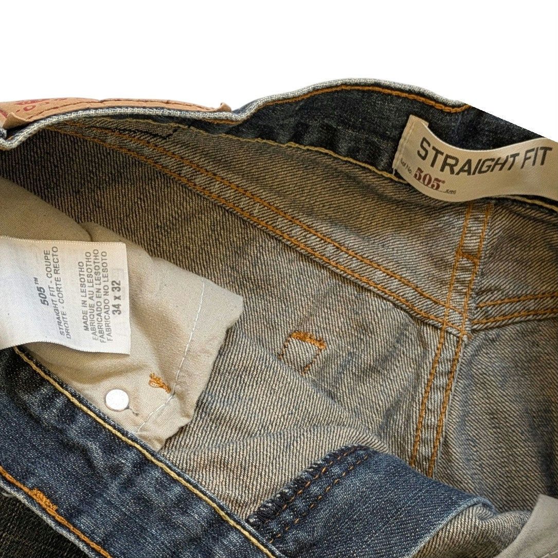Levi's LEVI STRAUSS 505 Straight Leg Levi's Blue Jeans Men's 34x32 Size US 36 / EU 52 - 5 Thumbnail