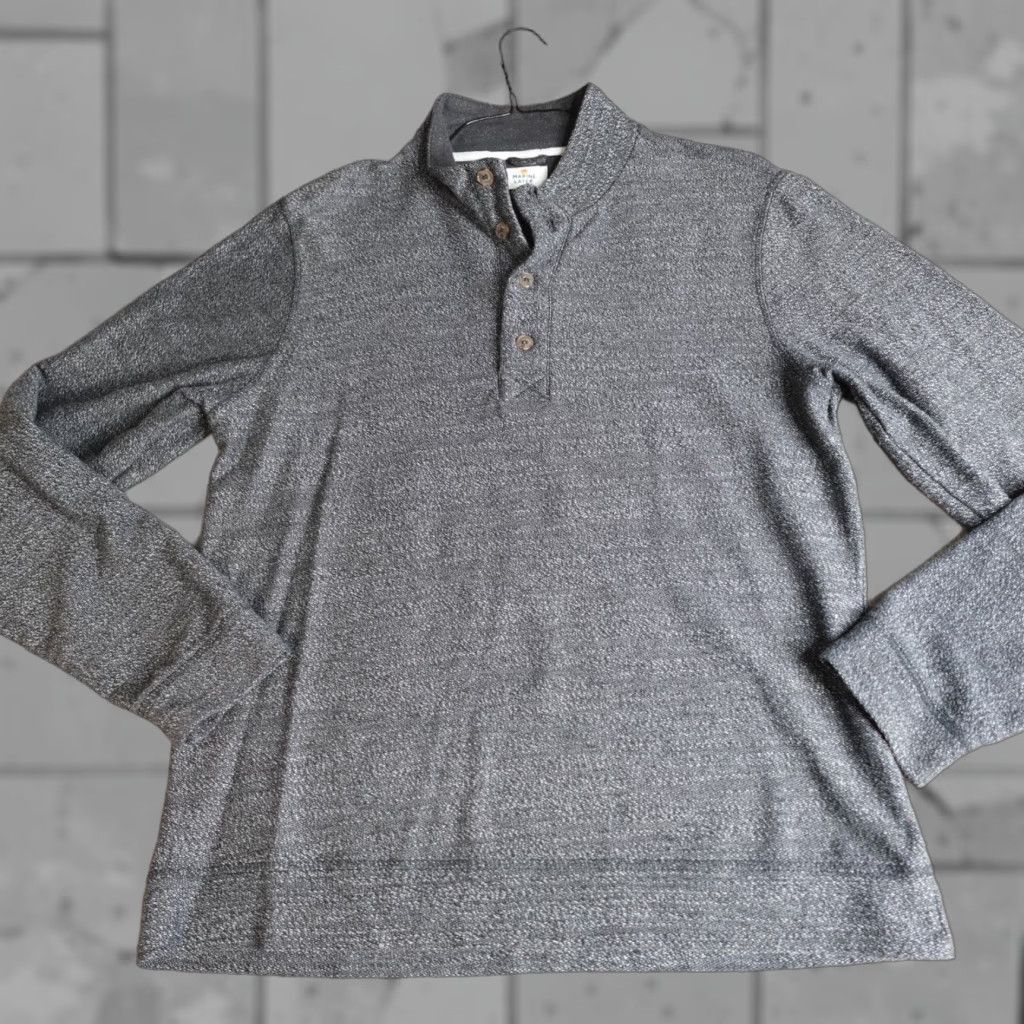 Marine Layer Marine Layer Sweater Mens L Gray Henley Mock Neck Shirt Size US L / EU 52-54 / 3 - 1 Thumbnail