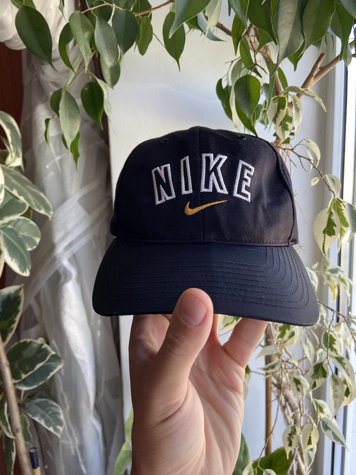 Nike × Vintage 90s Nike Central Swoosh Vintage Y2K Nylon Retro Cap Hat Size ONE SIZE - 2 Thumbnail