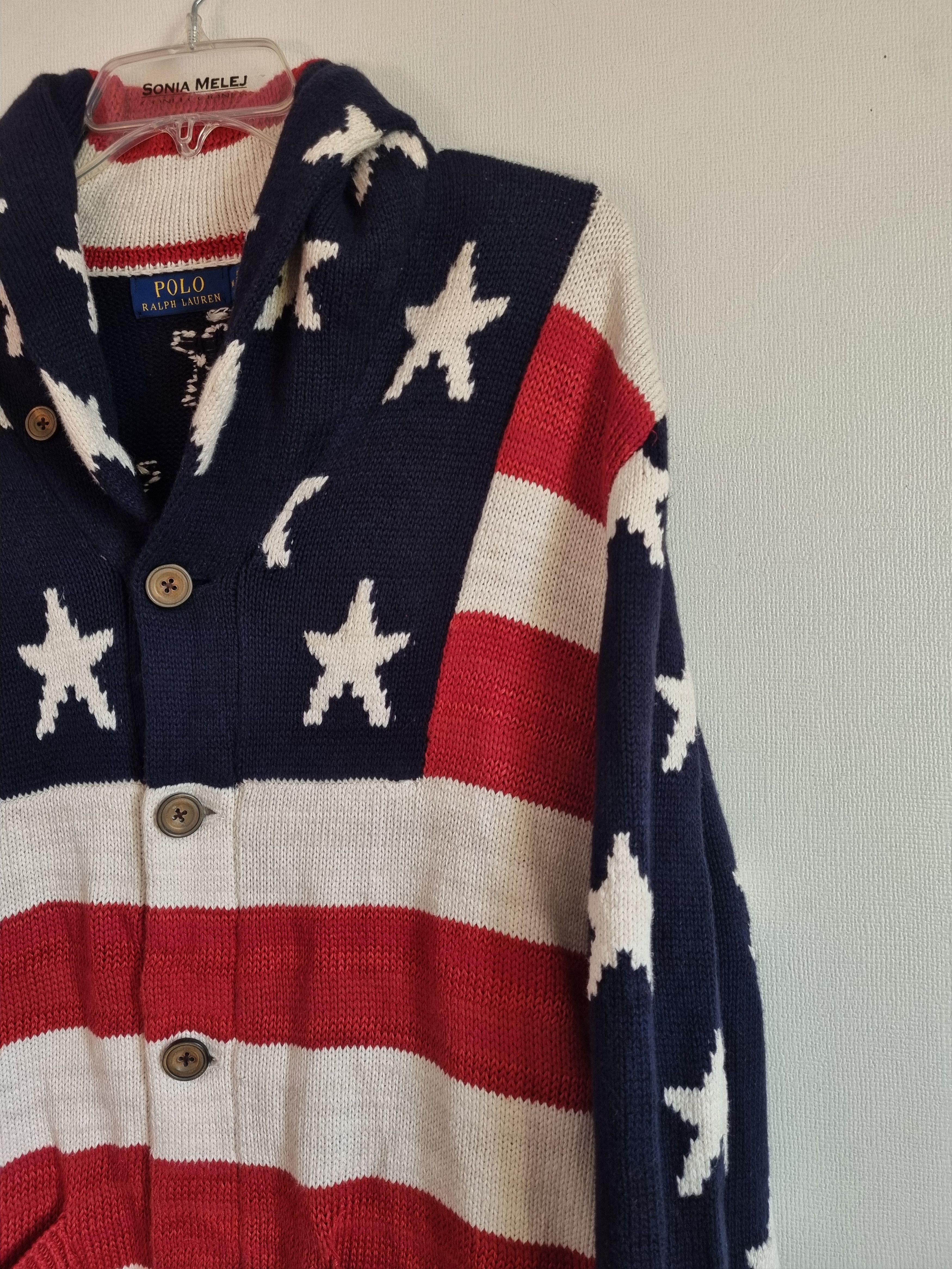 Polo Ralph Lauren × Ralph Lauren Polo Ralph Lauren Big Flag USA Cardigan Size US M / EU 48-50 / 2 - 2 Thumbnail