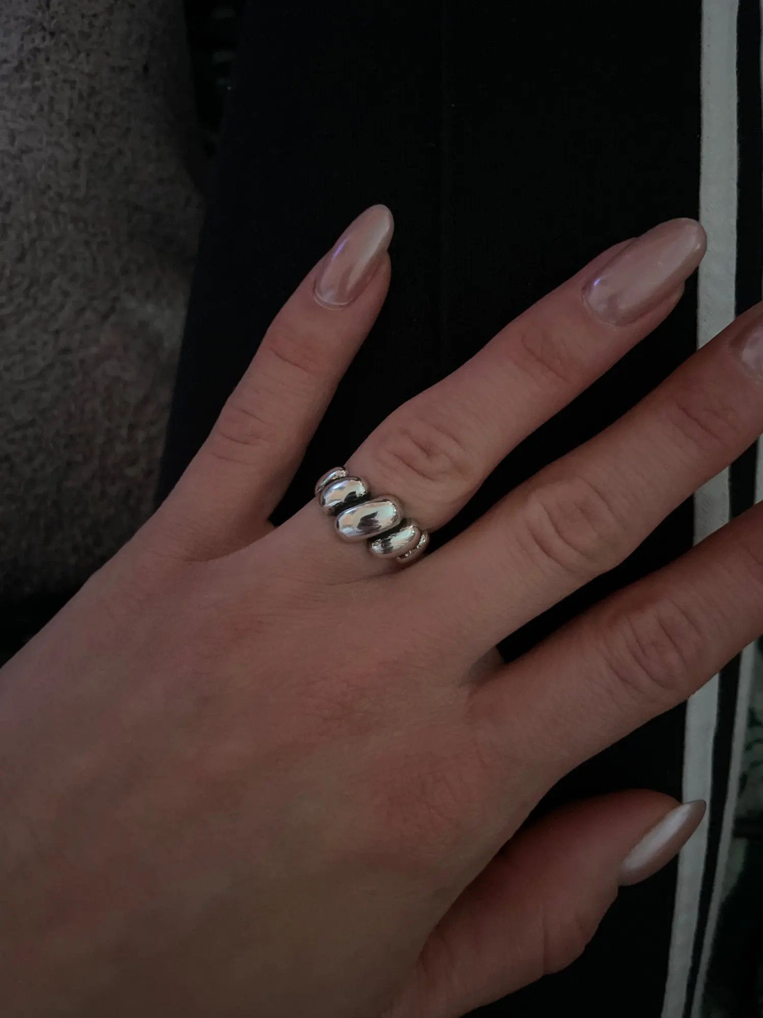 Jewelry Resizable 925 Sterling Silver Irregular Geometric Ring Size ONE SIZE - 2 Thumbnail
