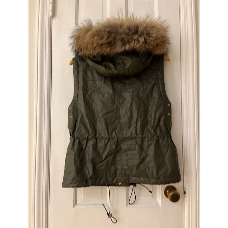 SAM. SAM NY Raccoon Fur Hood, Khaki Wax Vest Small Size S / US 4 / IT 40 - 5 Thumbnail