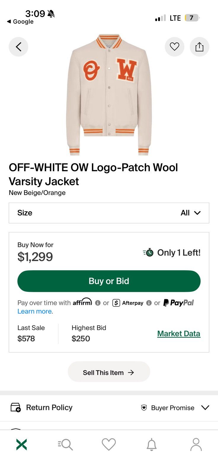Off-White Off White Varsity Jacket Size US M / EU 48-50 / 2 - 2 Thumbnail