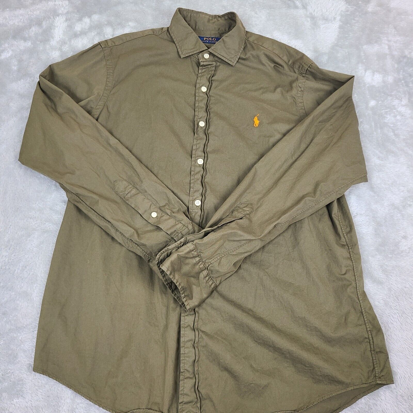Polo Ralph Lauren Polo Ralph Lauren Shirt Mens Large Green Orange Pony Button Size US L / EU 52-54 / 3 - 1 Thumbnail