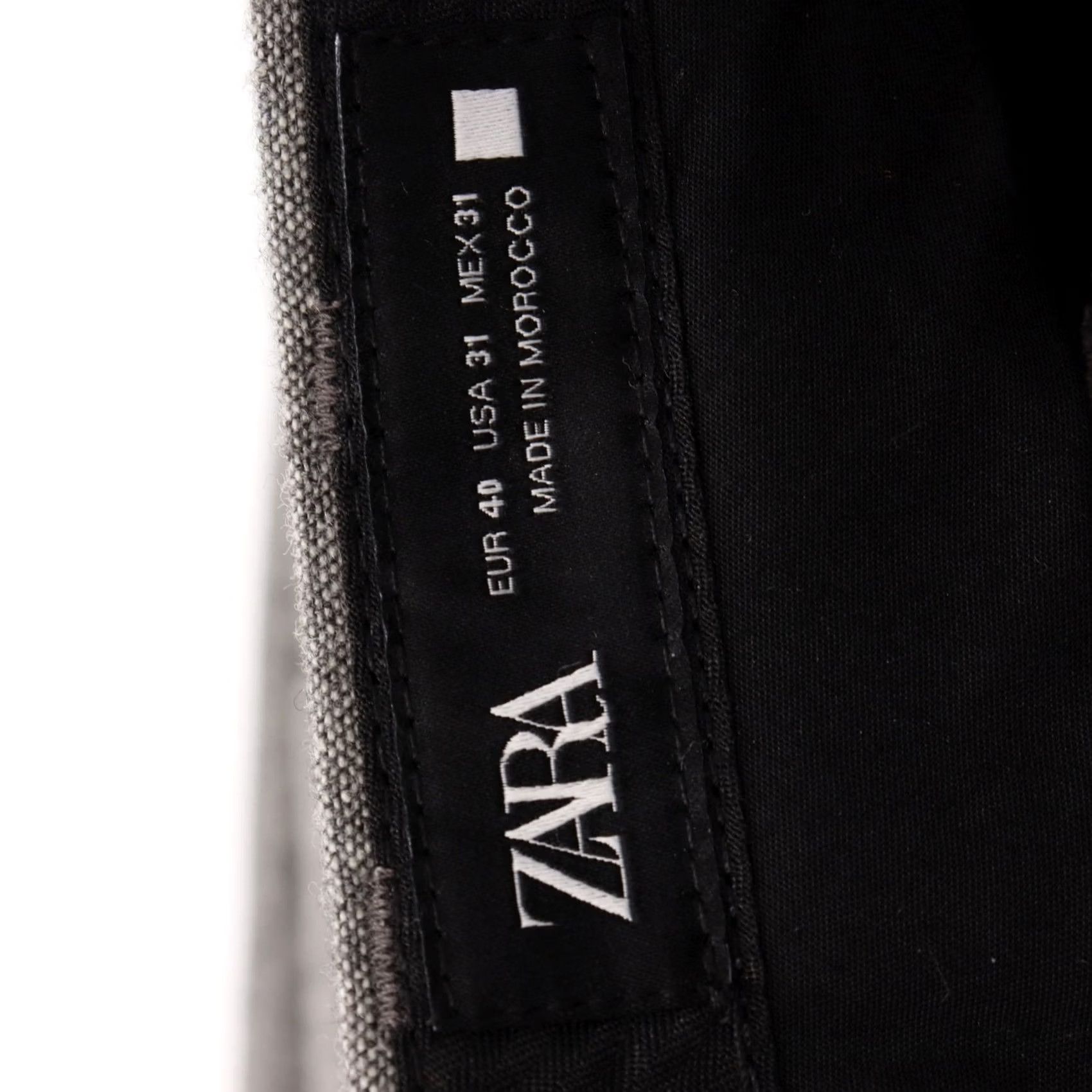 Zara ZARA Men's Gray Wool Blend Dress Pants Size 31 Business Casual Office Straight Front Pockets Belted Zip Button Wool Trousers Mens Size US 40 / EU 56 - 5 Thumbnail